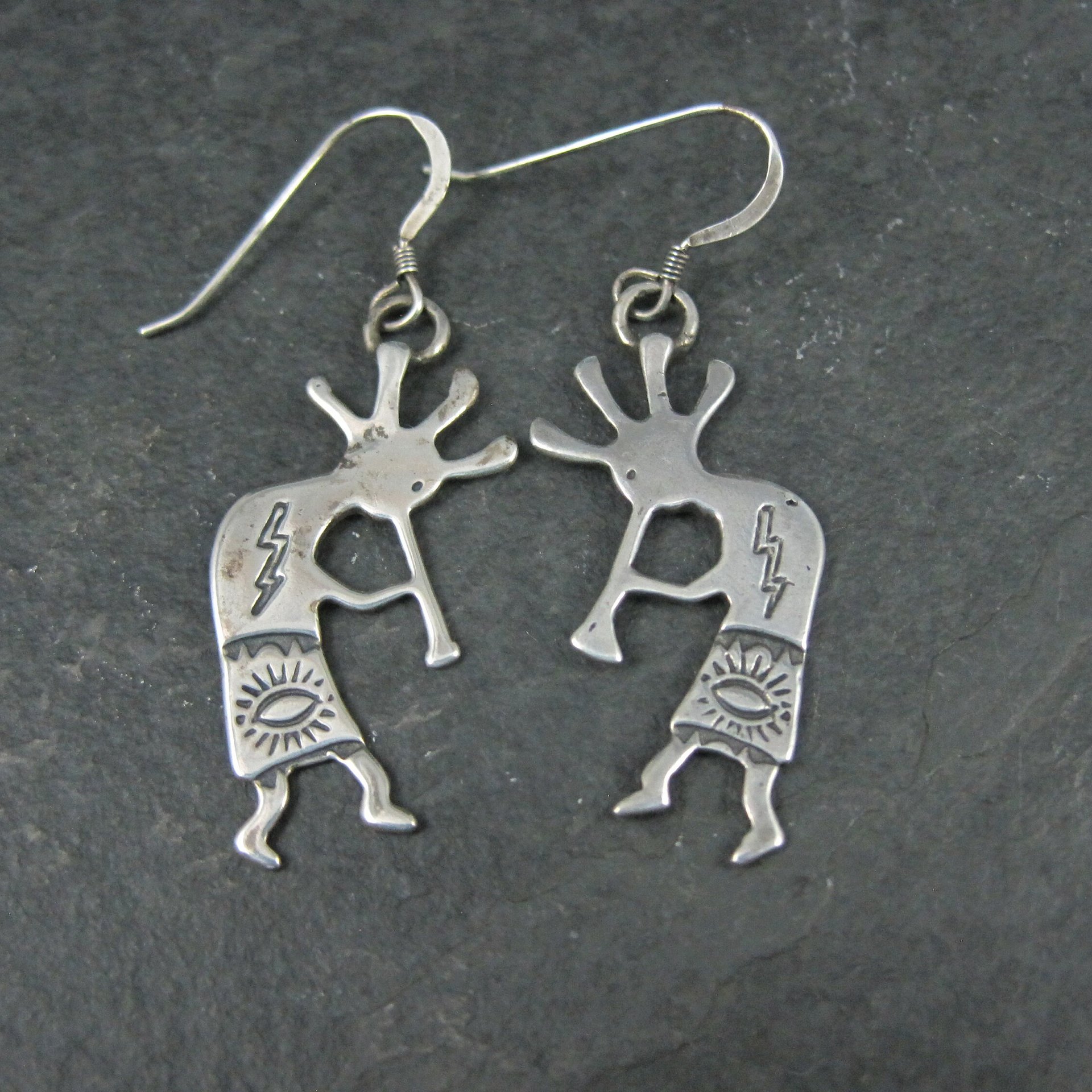 Vintage Sterling Kokopelli Earrings