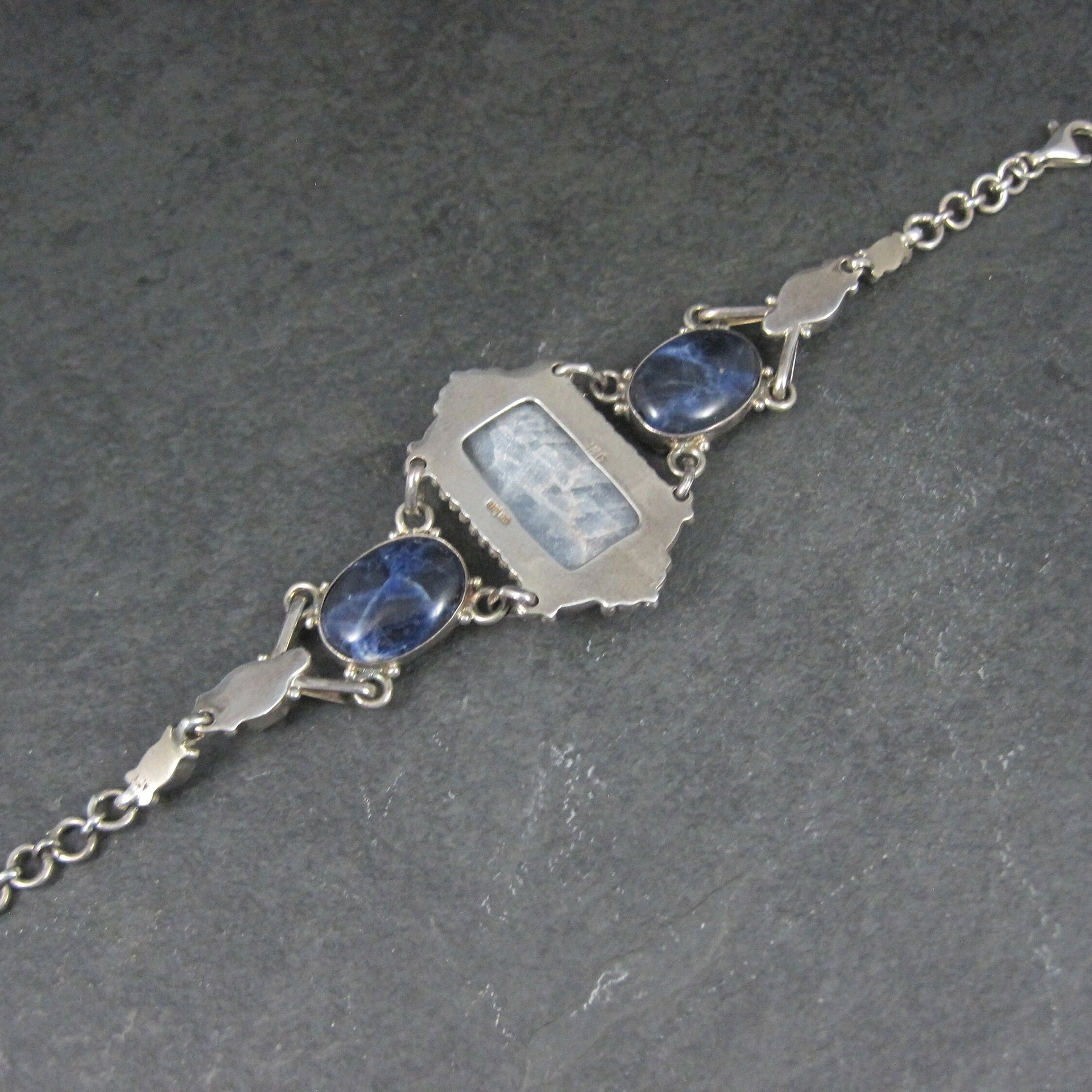 Vintage Sterling Quartz Sodalite Pearl Bracelet Sajen