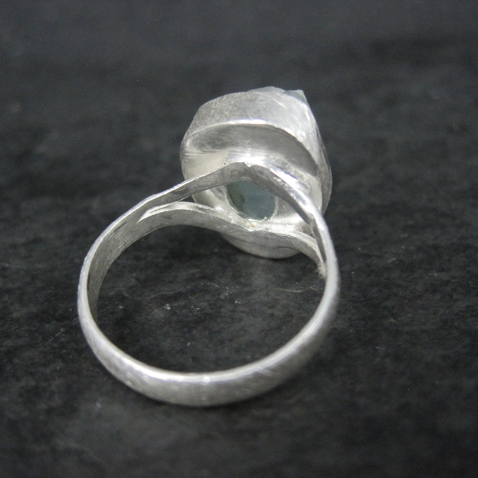 Estate Sterling Raw Aquamarine Ring Size 7