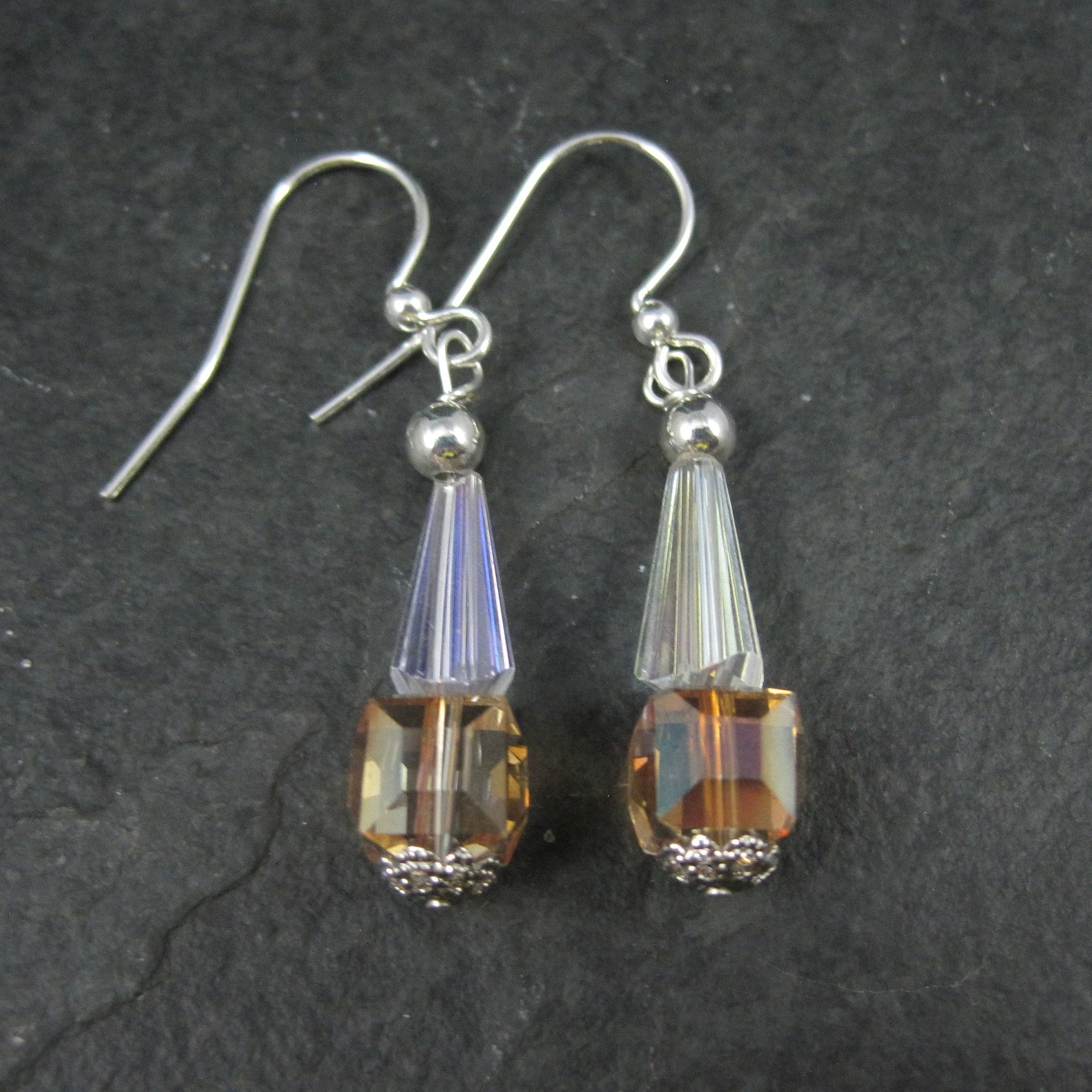 Long Vintage Austrian Crystal Earrings