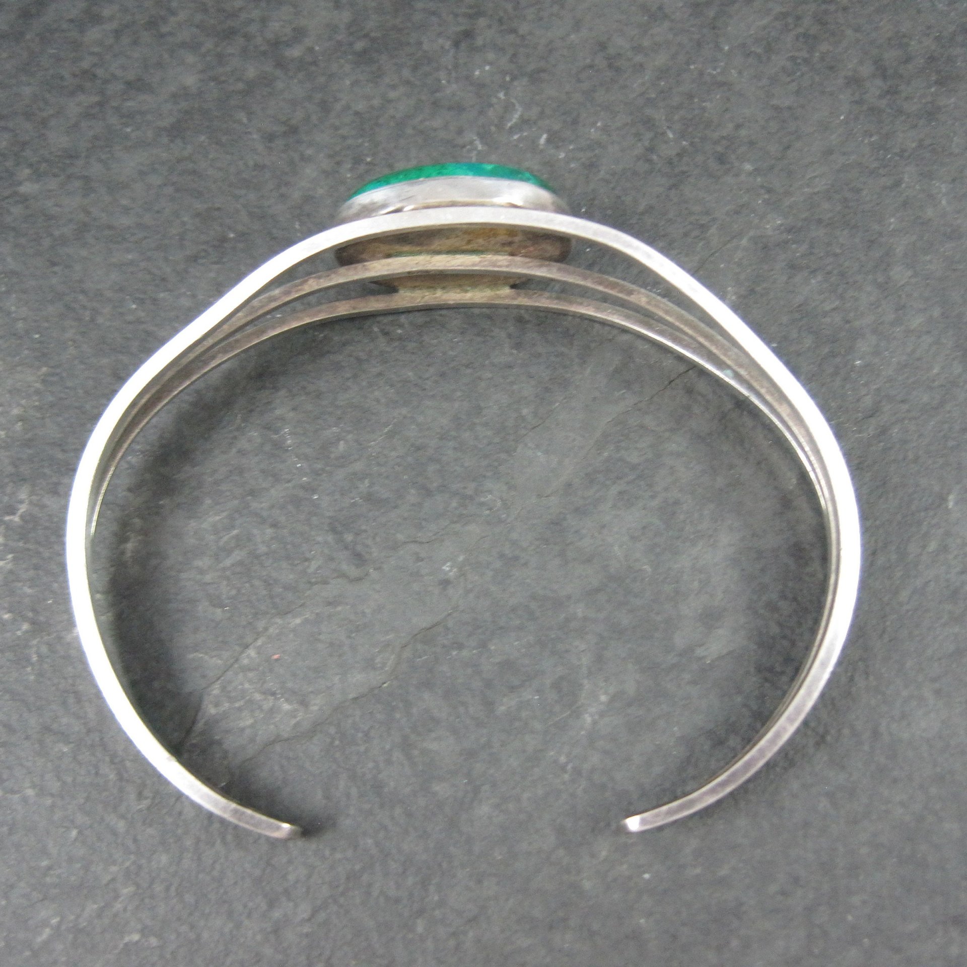 Vintage Sterling Chrysocolla Cuff Bracelet 6.5 Inches