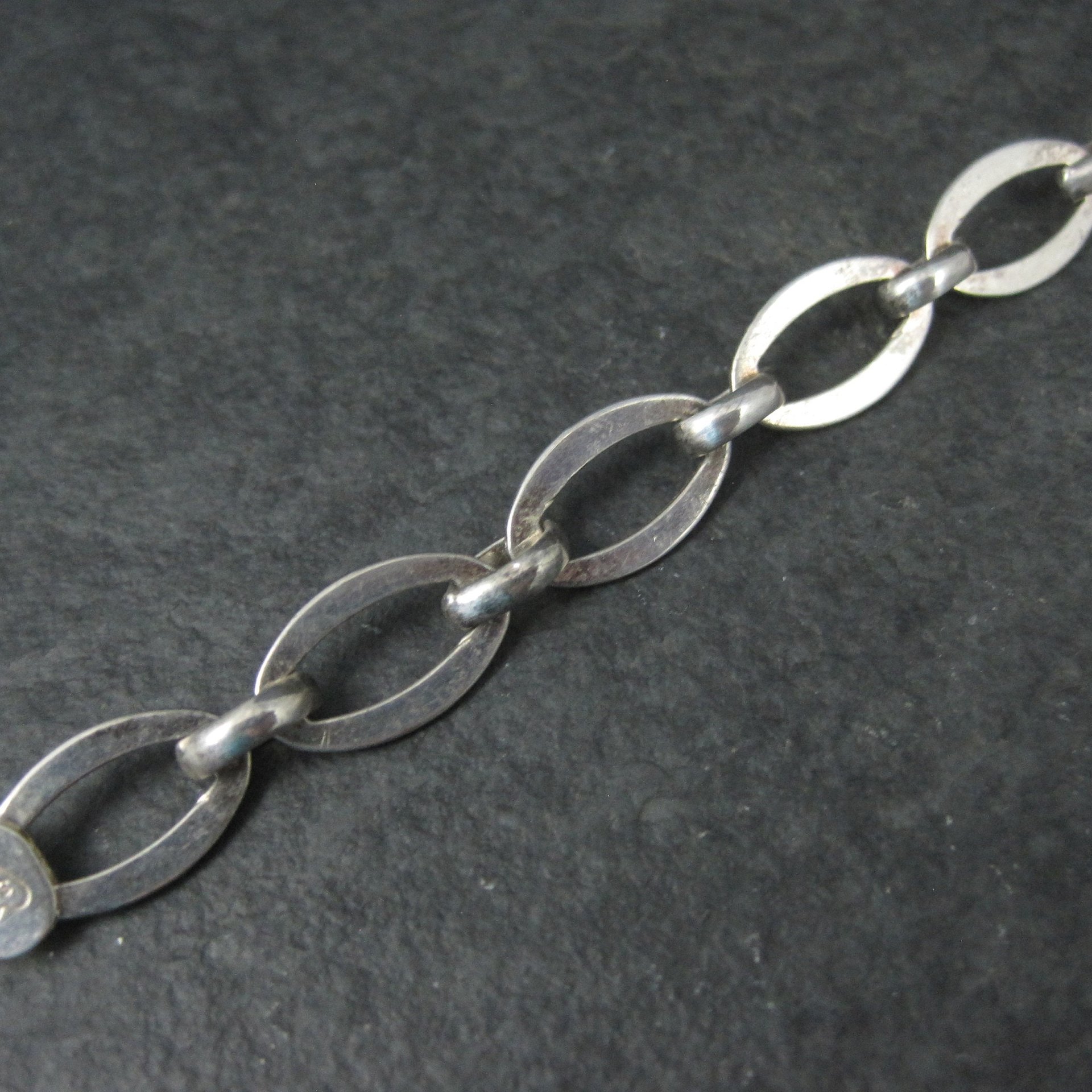 Vintage Italian Sterling Chain Bracelet 7.2"