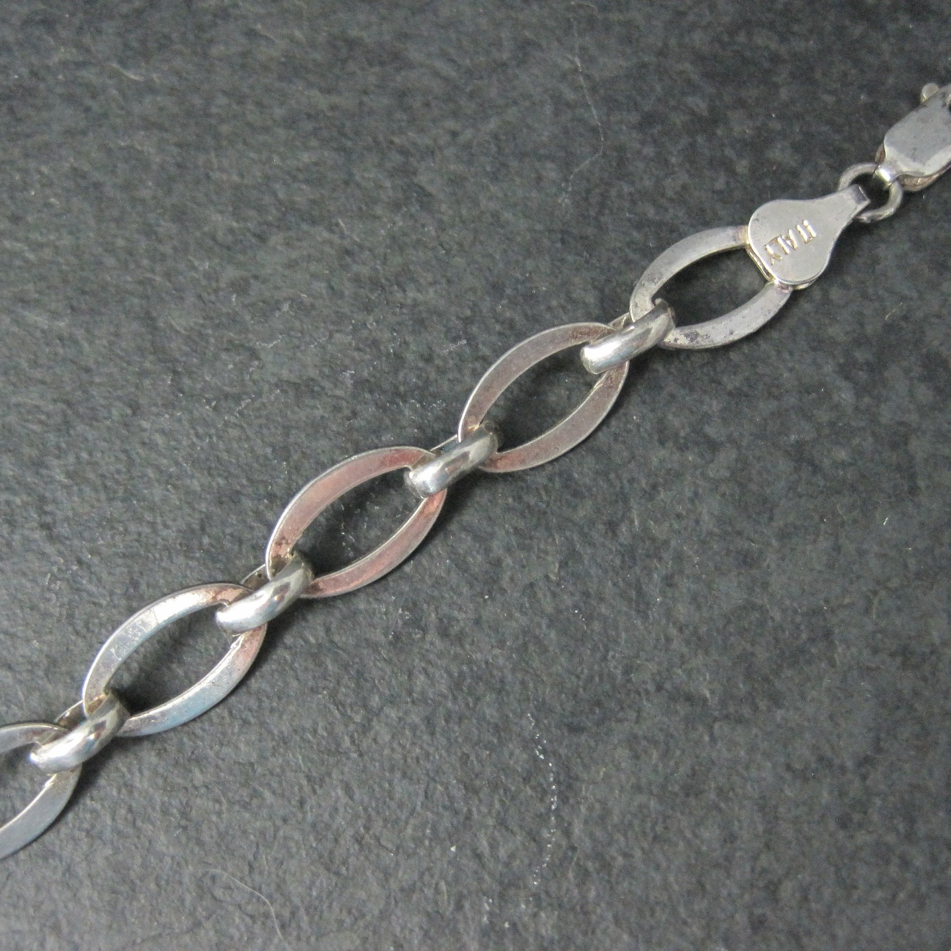 Vintage Italian Sterling Chain Bracelet 7.2"