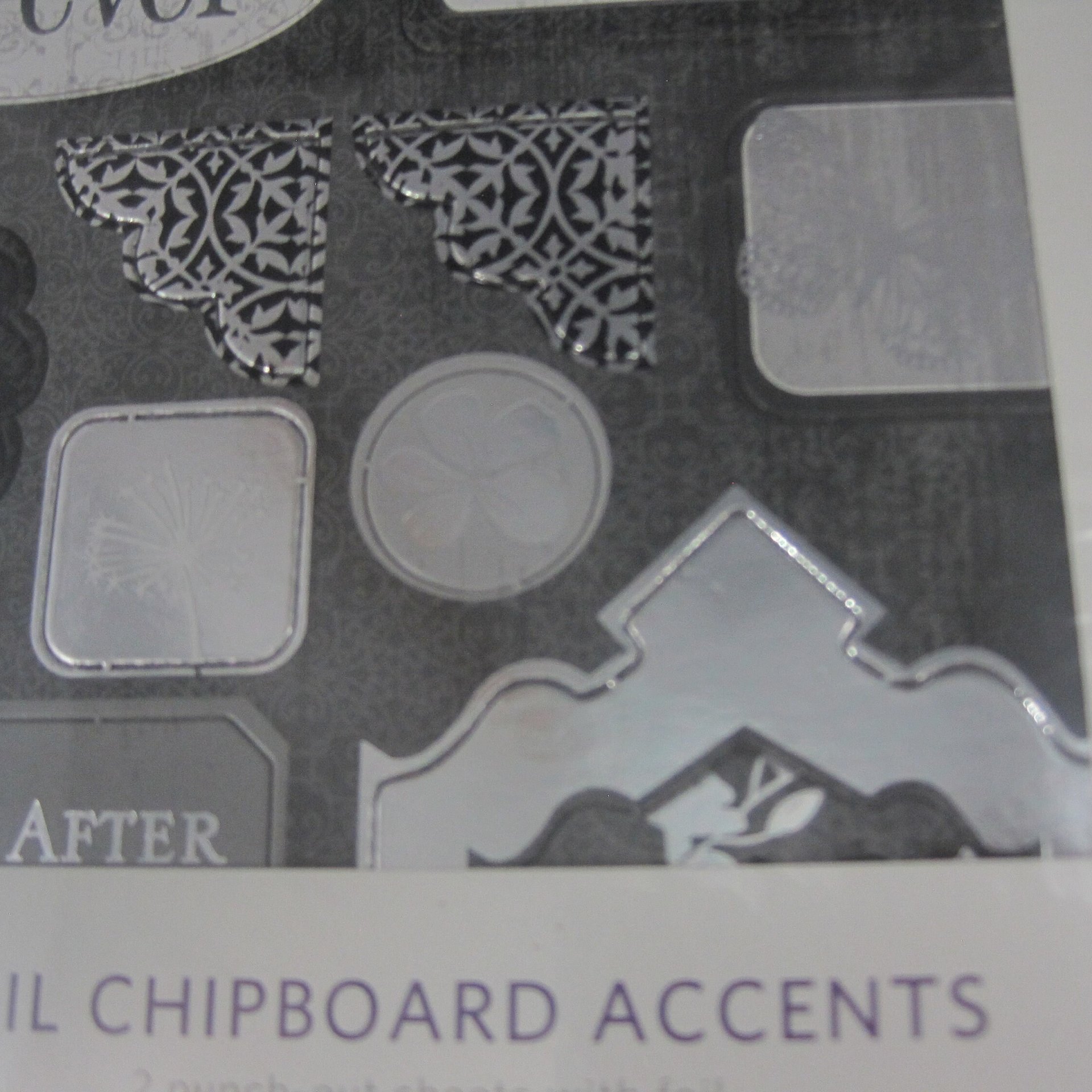 Black Silver White Wedding Foil Chipboard Accents Scrapbooking