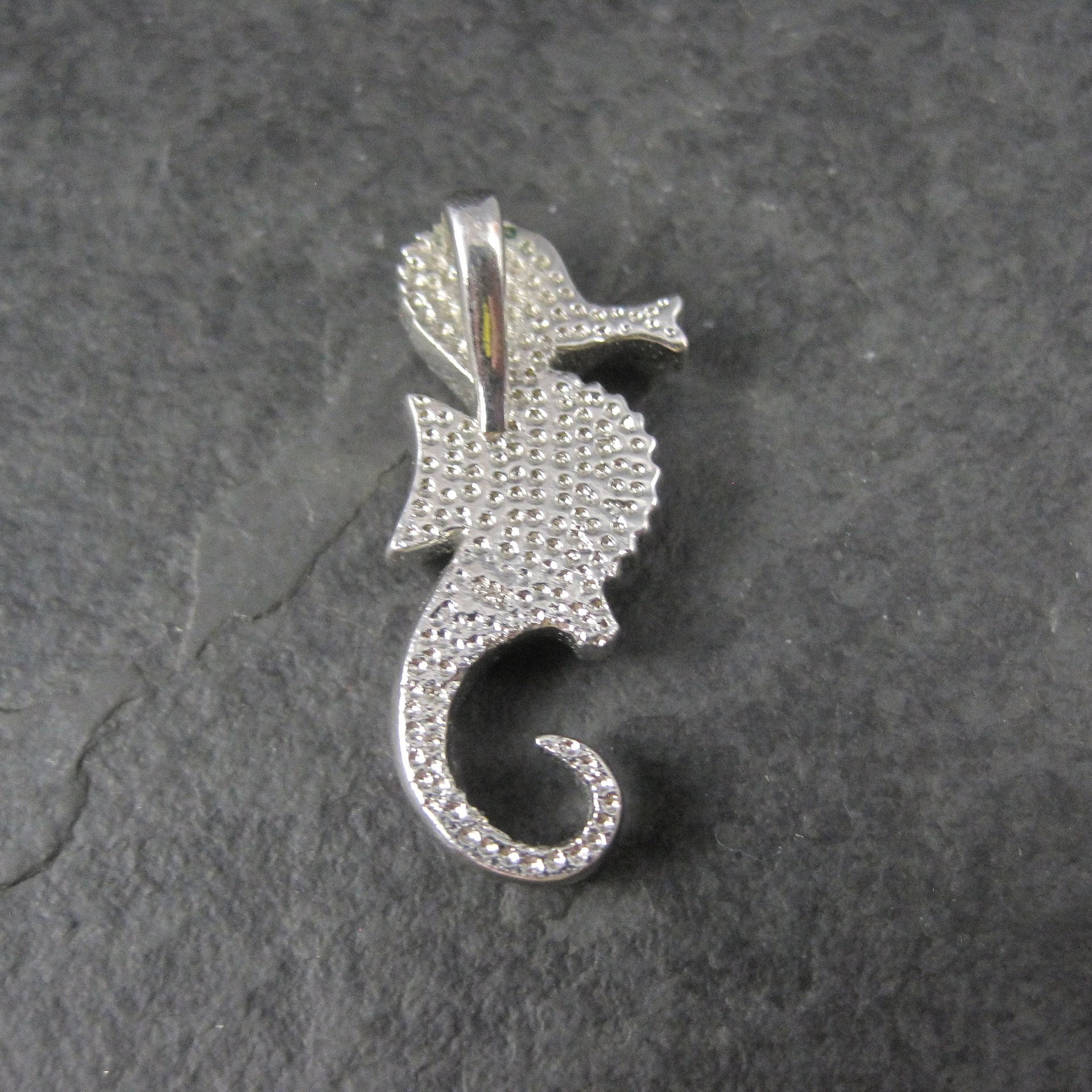 Vintage Sterling Blue Opal Seahorse Pendant