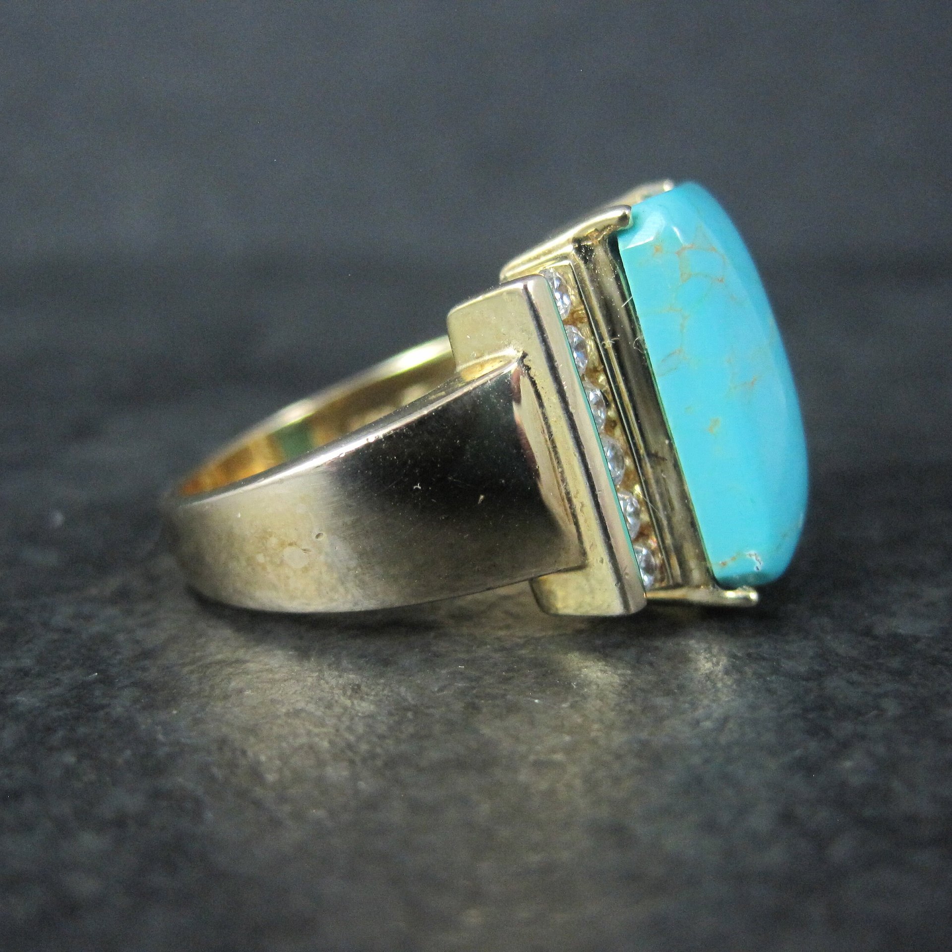 Ross Simons Vermeil Sterling Turquoise Ring Size 8