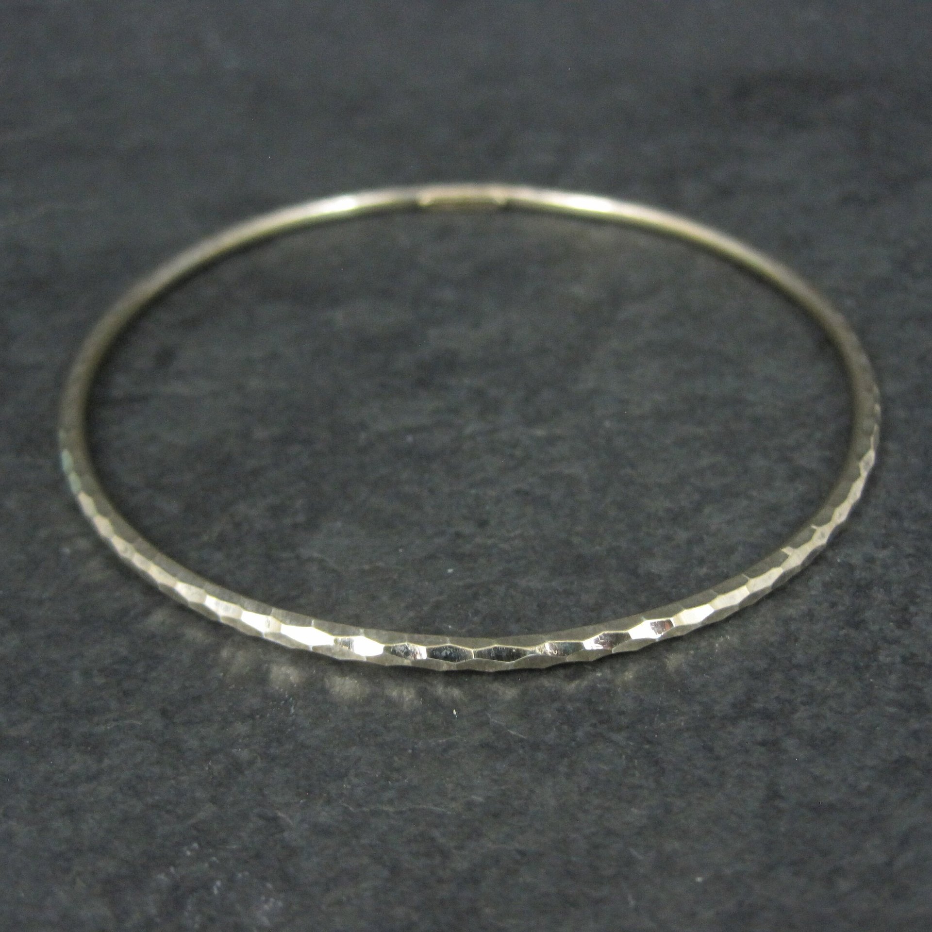 Dainty 2mm Gold Vermeil Bangle Bracelet 8 Inches