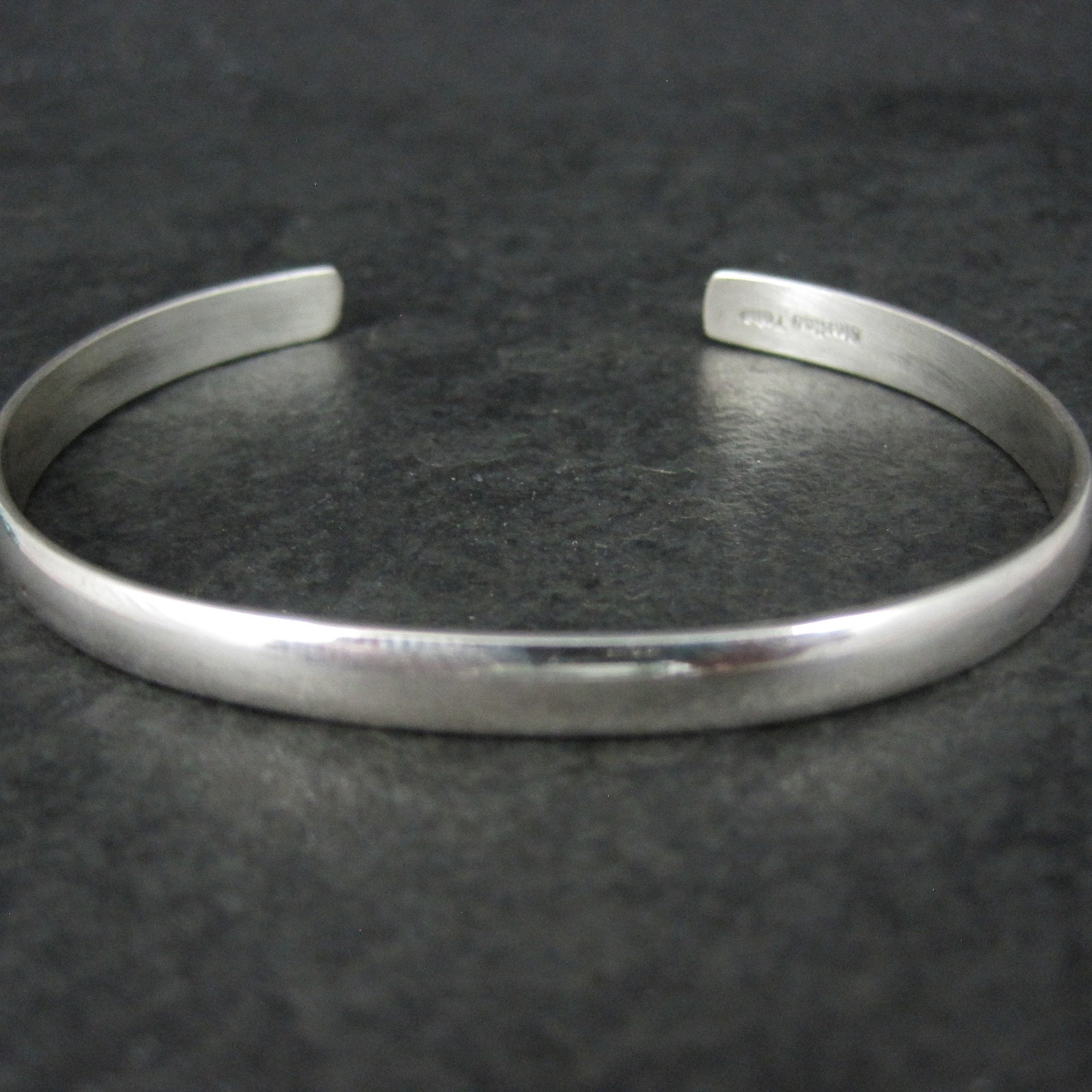 Simple Navajo Sterling 5mm Cuff Bracelet 6.25 Inches