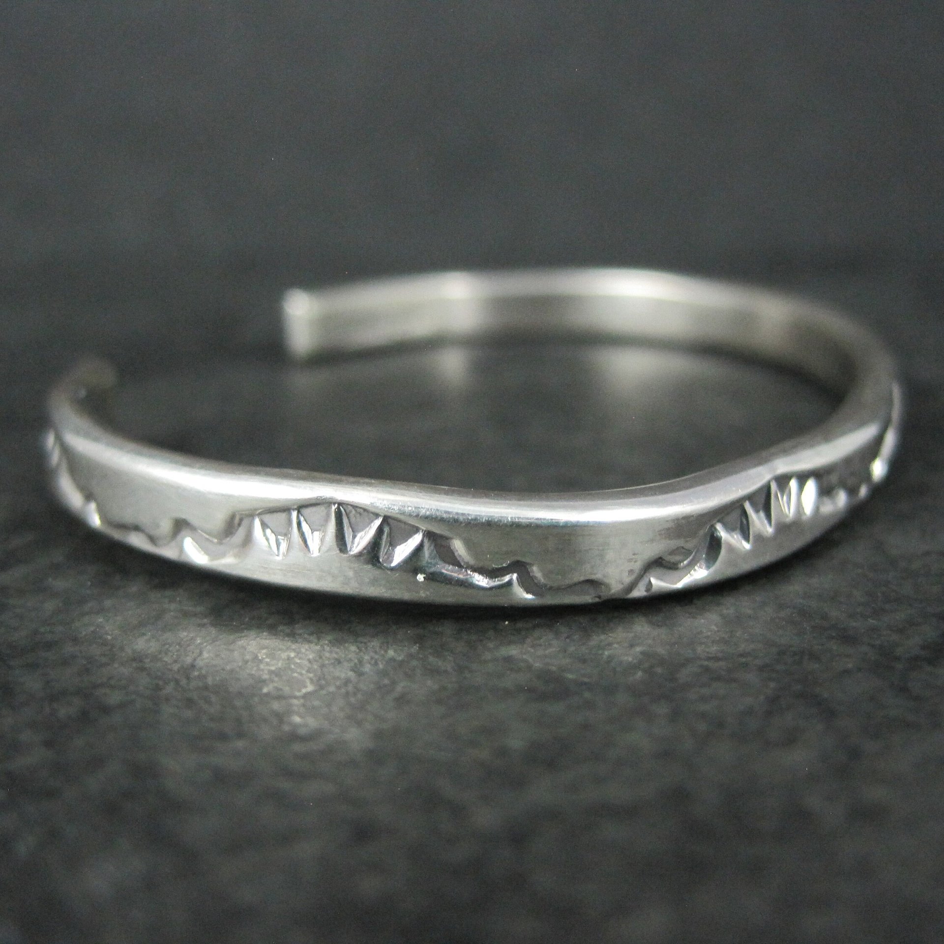 Southwestern Vintage Sterling Cuff Bracelet 6 Inches Tahe