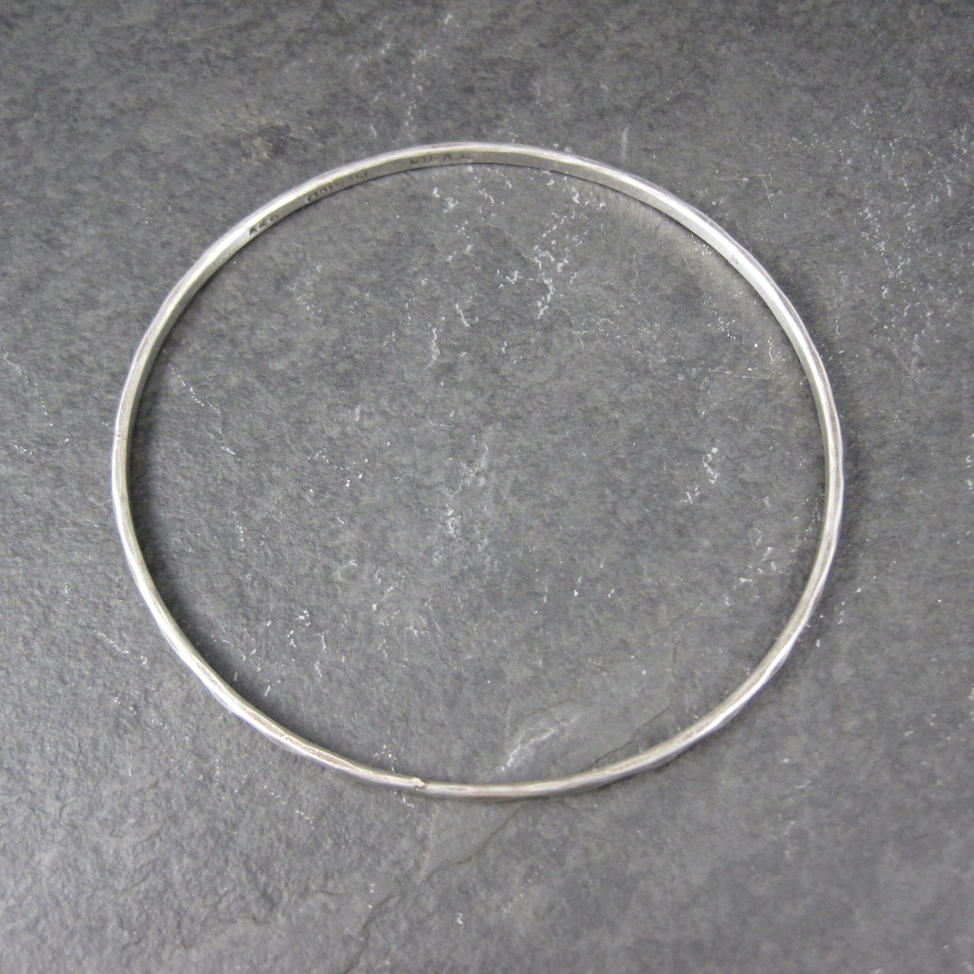 Dainty Mexican Sterling Bangle Bracelet 8 Inches