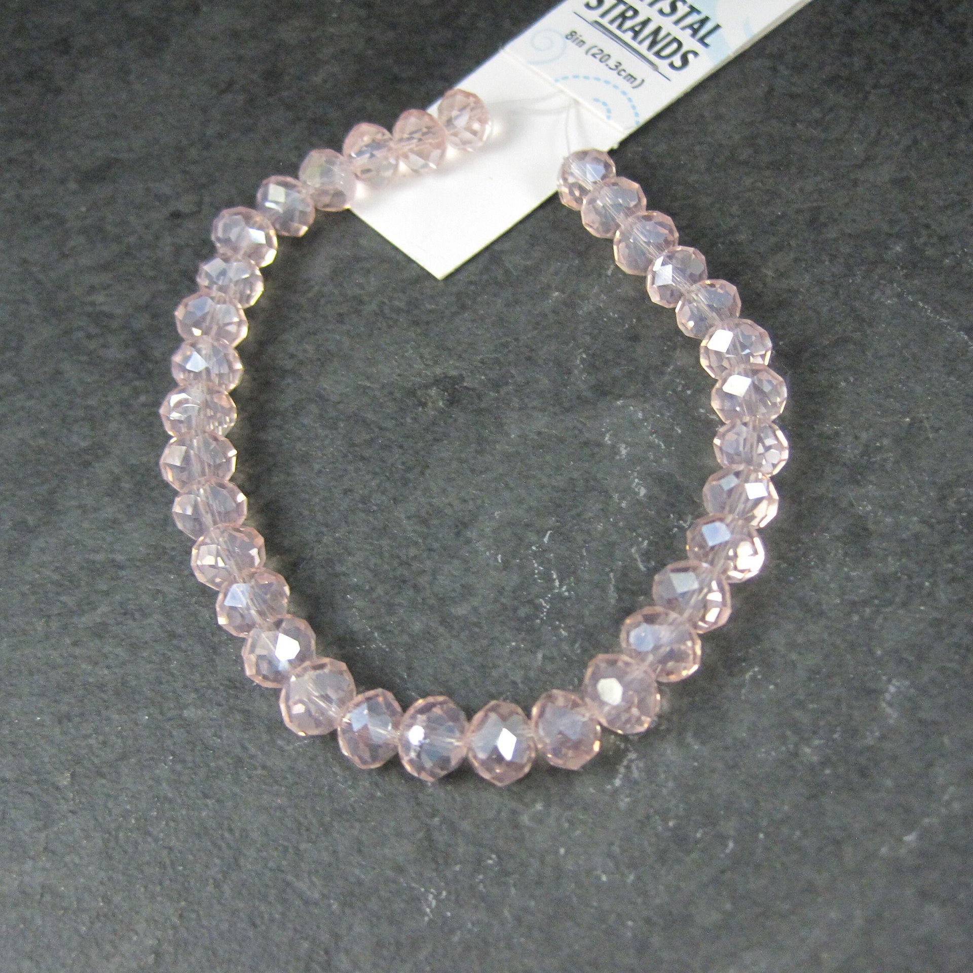 Nicole 8mm Pink AB Crystal Bead Strand Discontinued