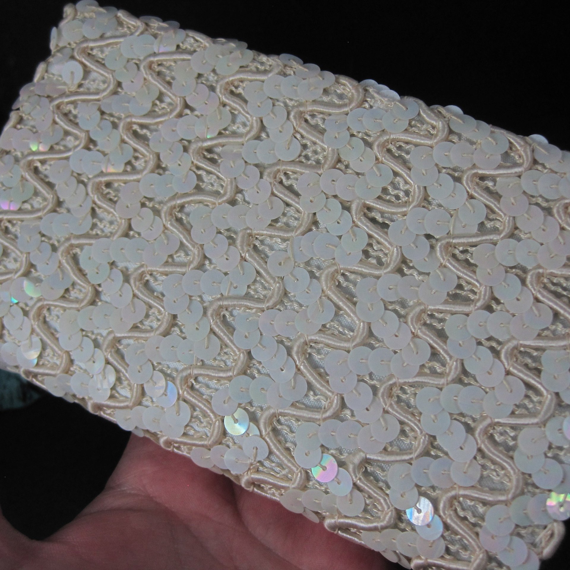 Vintage 50s Satin Sequin Wallet