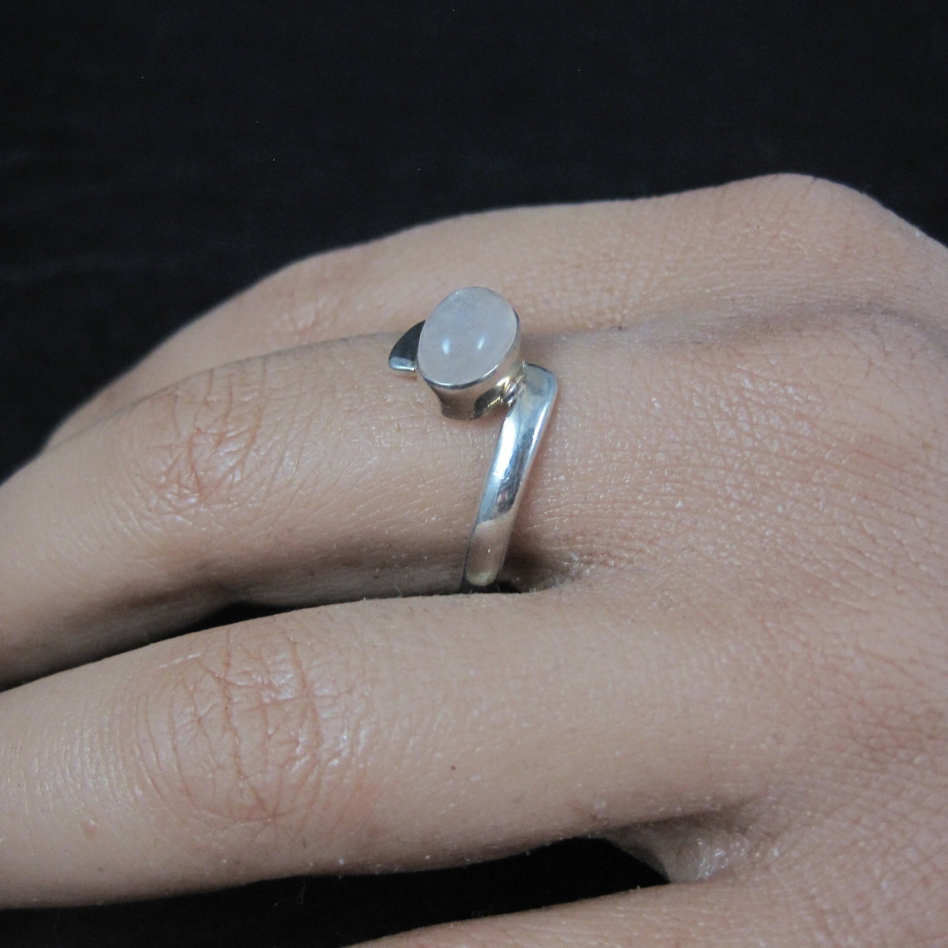 Vintage Sterling Rose Quartz Ring Size 9