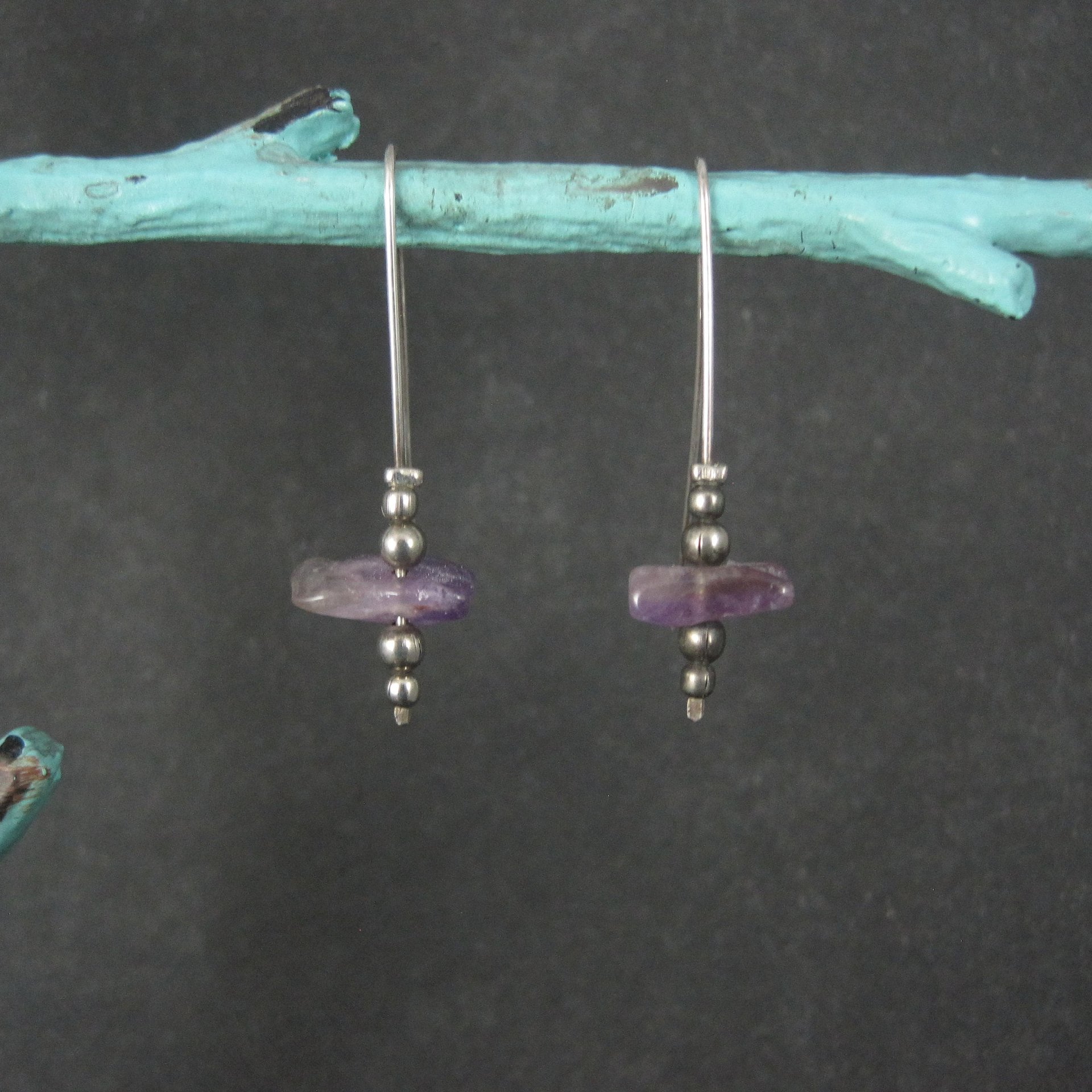 Vintage Sterling Amethyst Earrings