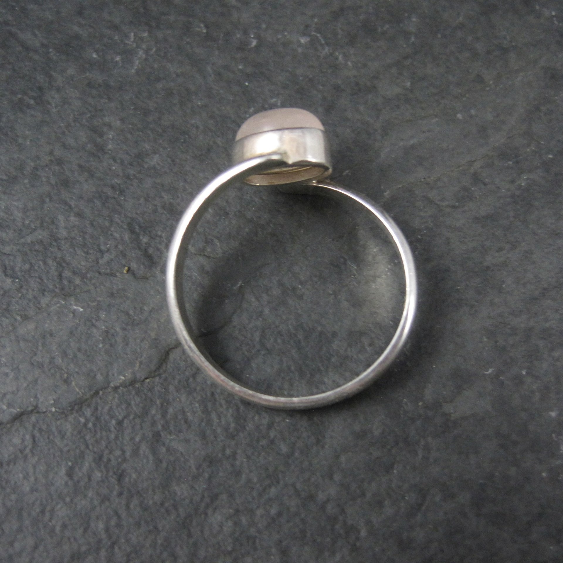 Vintage Sterling Rose Quartz Ring Size 9