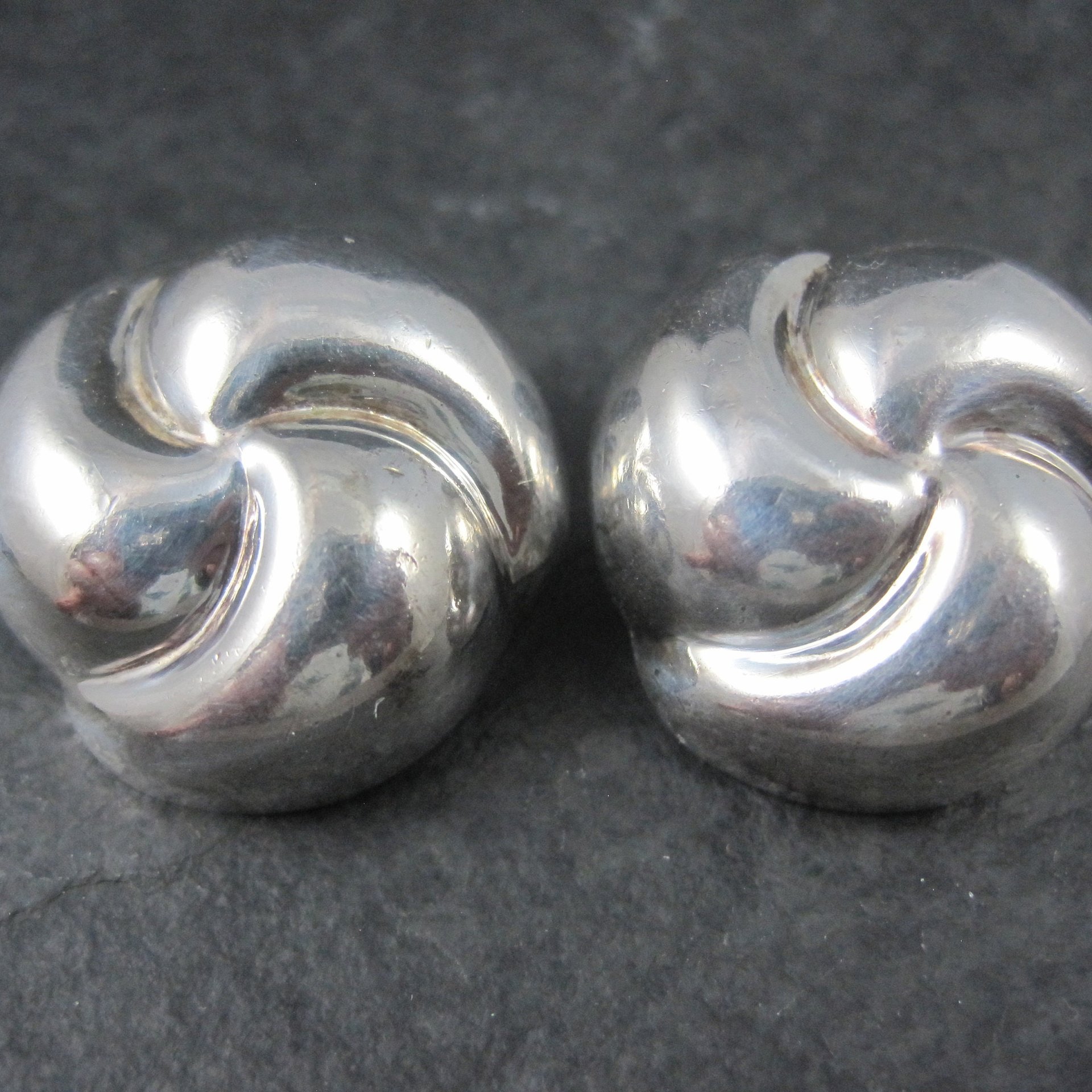 Vintage Contemporary Sterling Clip On Earrings