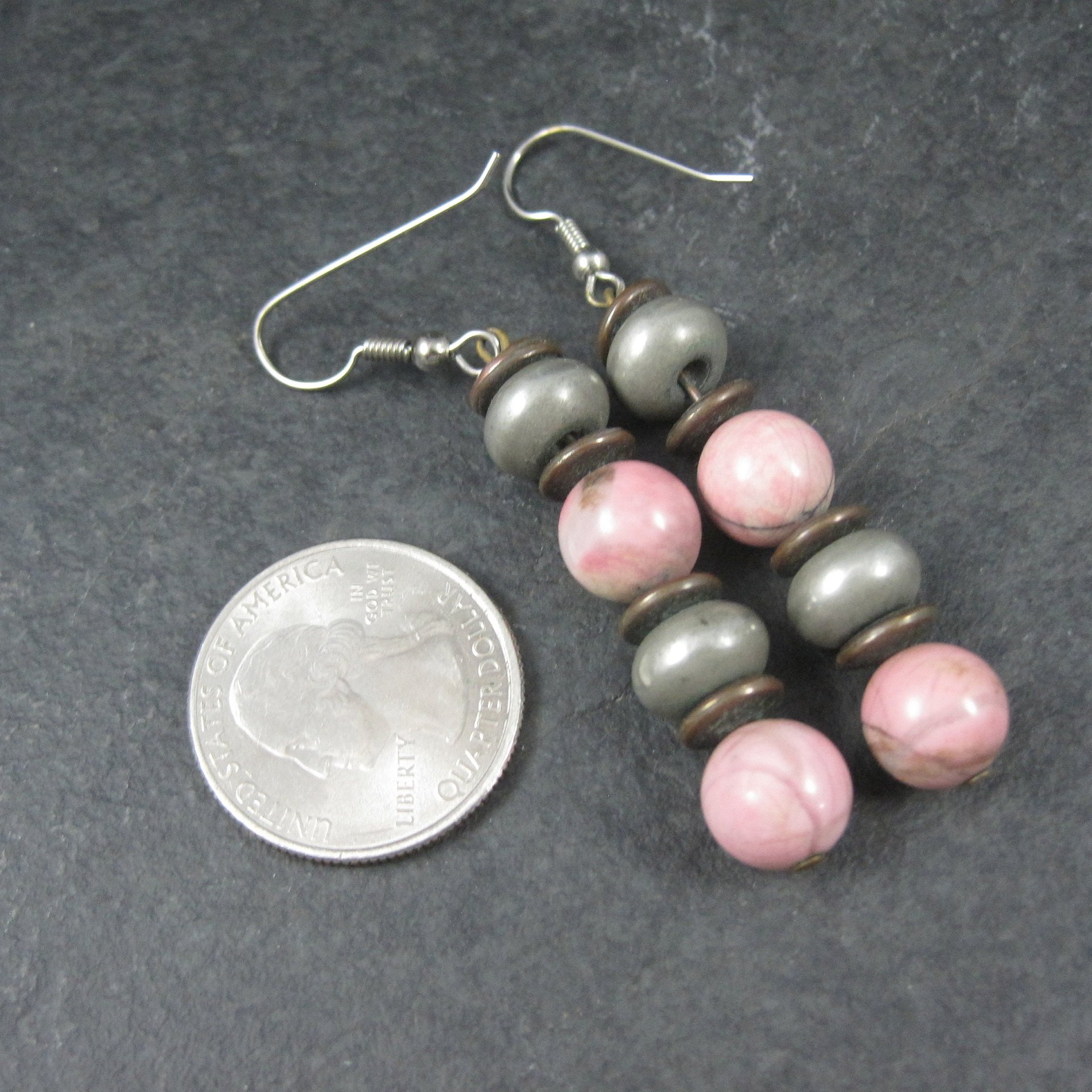 Southwestern Sterling Rhodochrosite Earrings