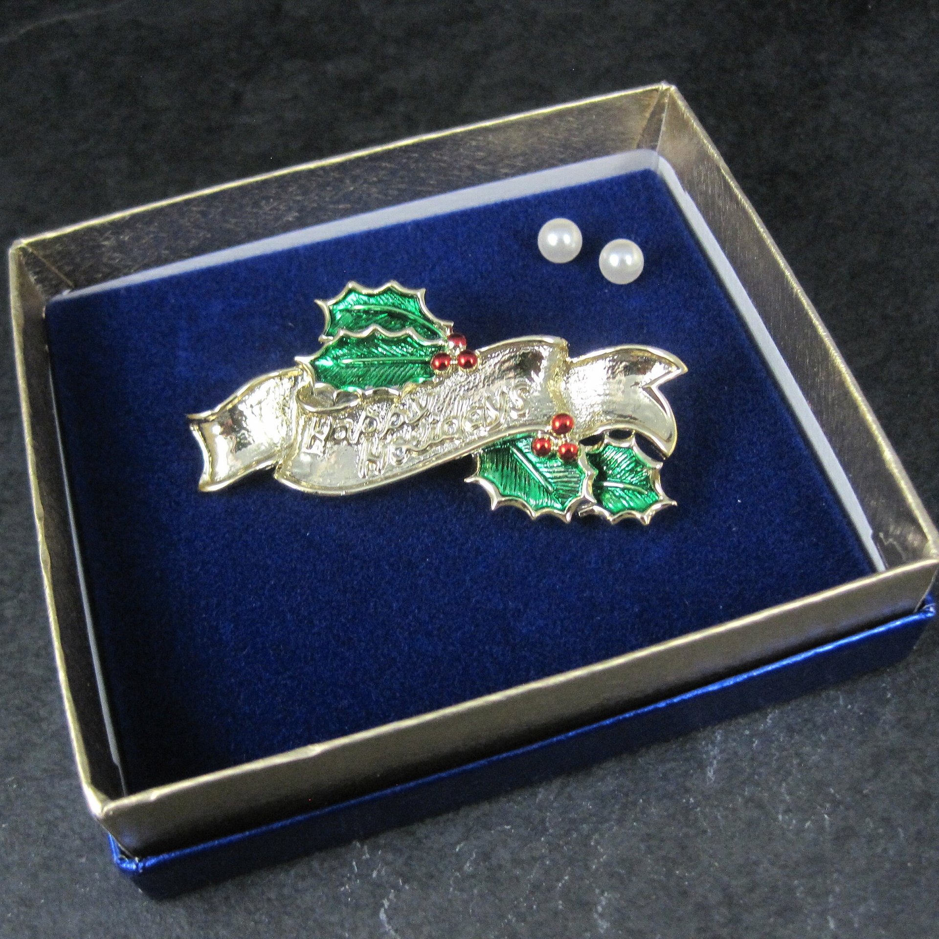 Gerrys Happy Holidays Christmas Brooch New Old Stock