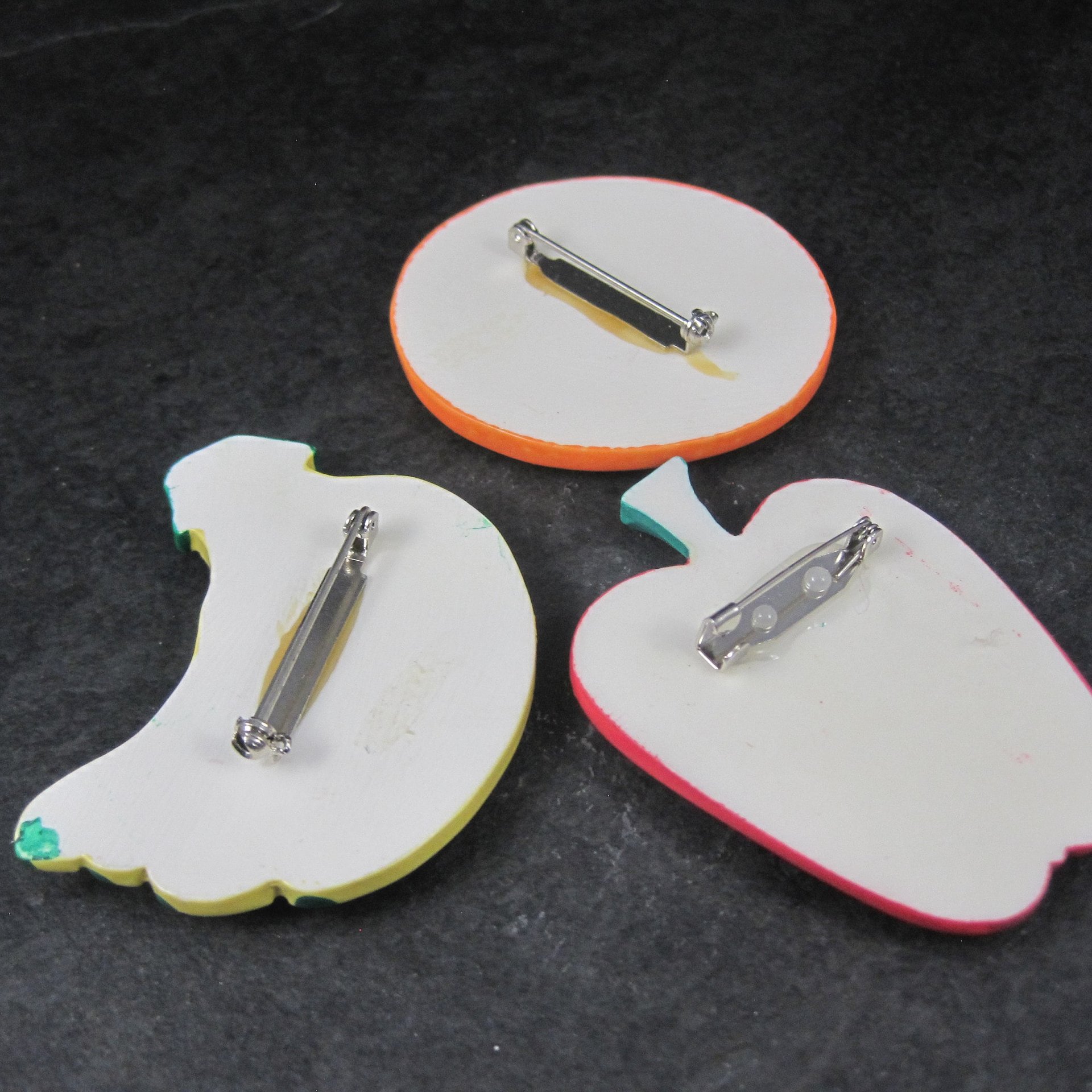 Set of 3 Large Vintage Fruit Brooches