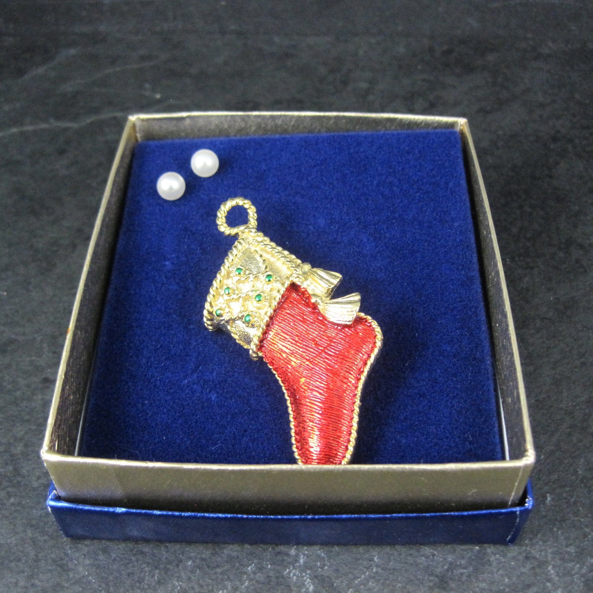 Gerrys Christmas Stocking Brooch New Old Stock