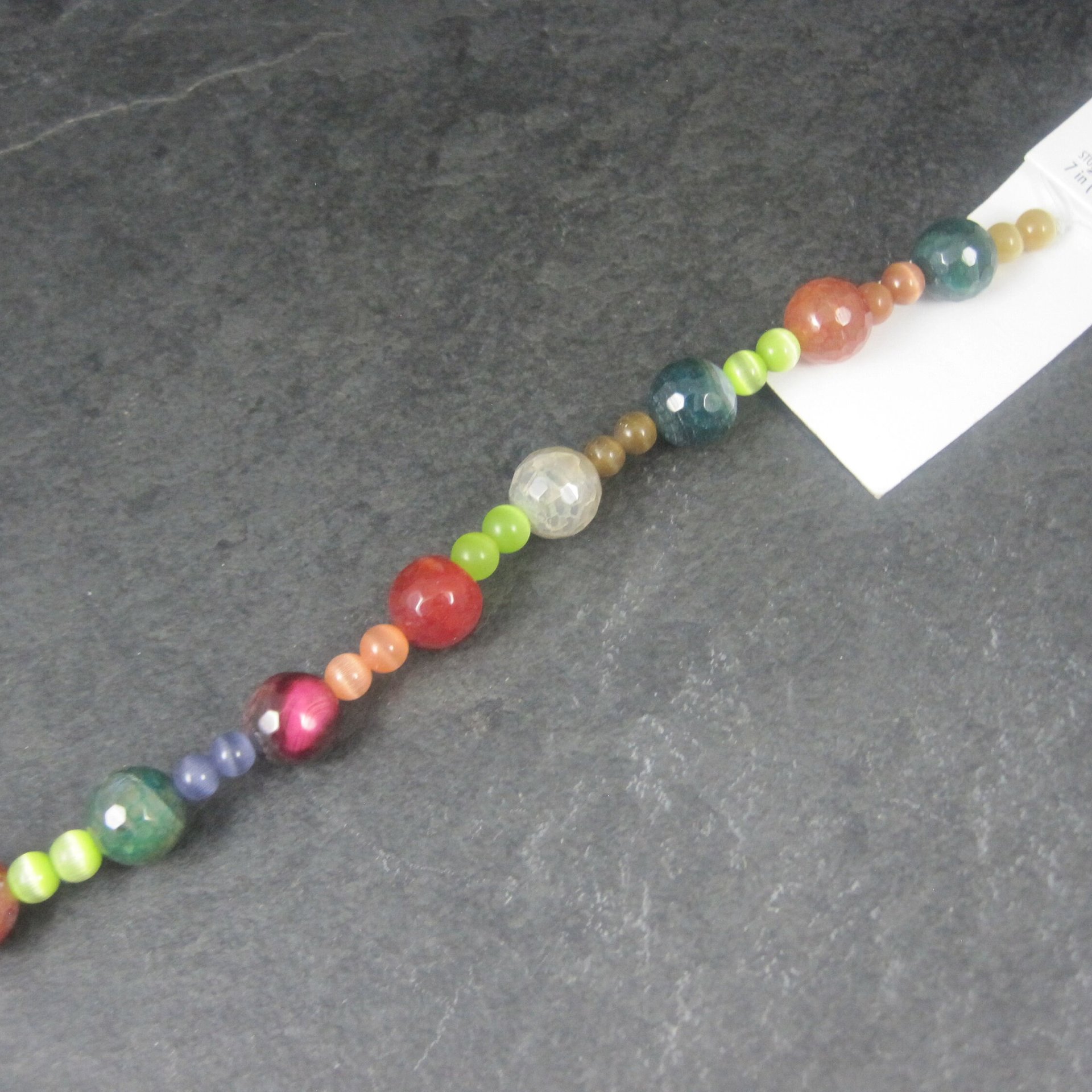 Colorful Quartz and Cats Eye Bead Strand Darice Discontinued 6-12mm