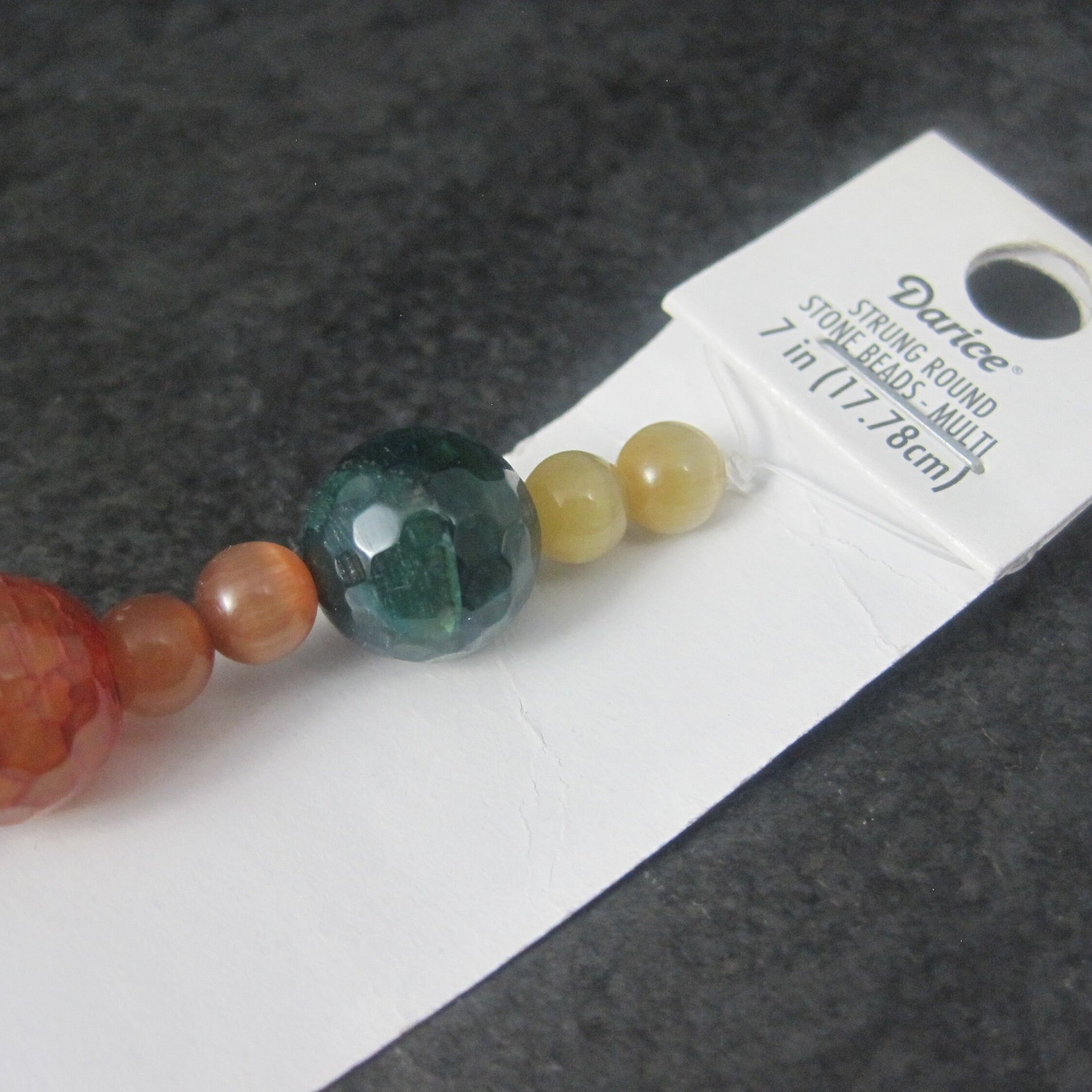 Colorful Quartz and Cats Eye Bead Strand Darice Discontinued 6-12mm