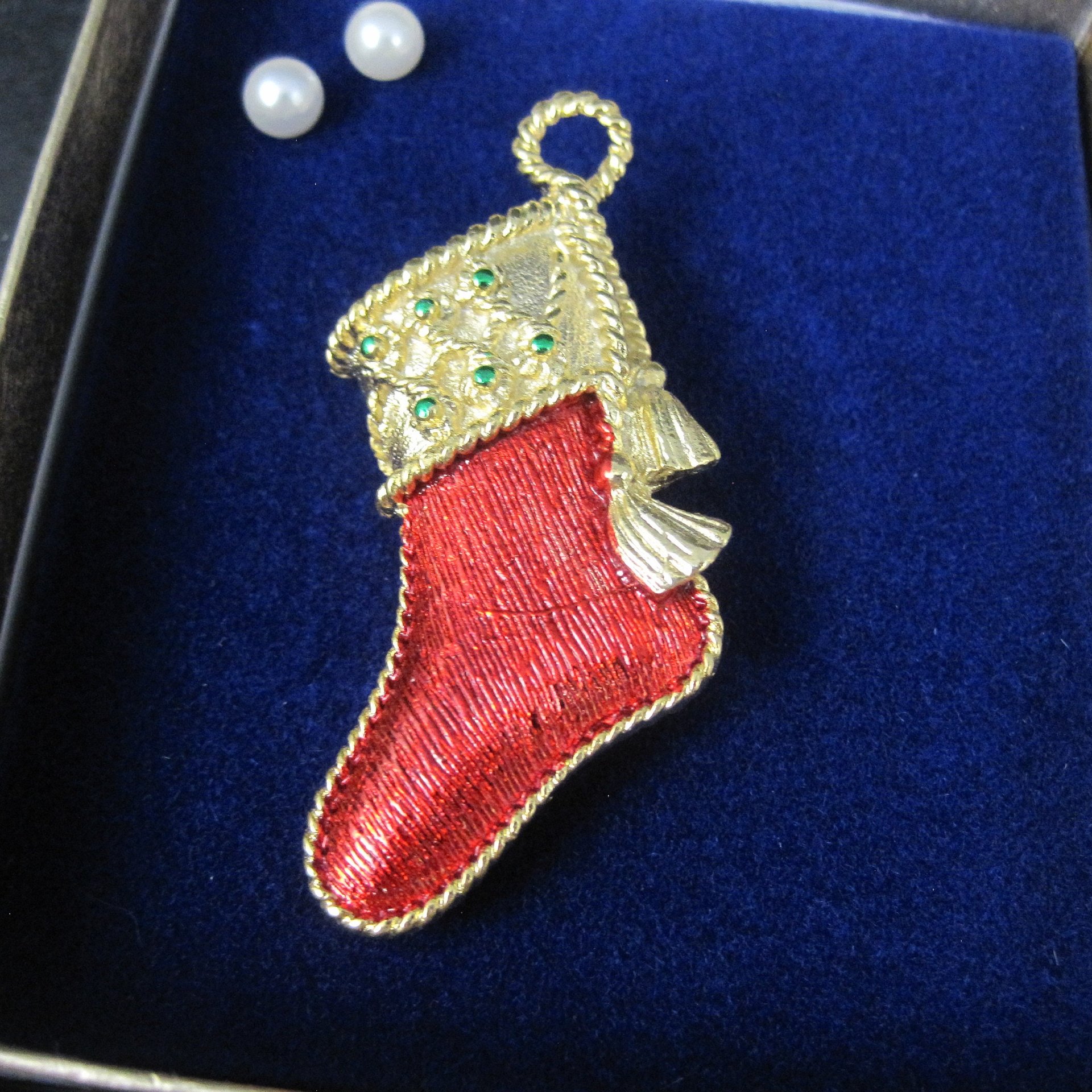 Gerrys Christmas Stocking Brooch New Old Stock
