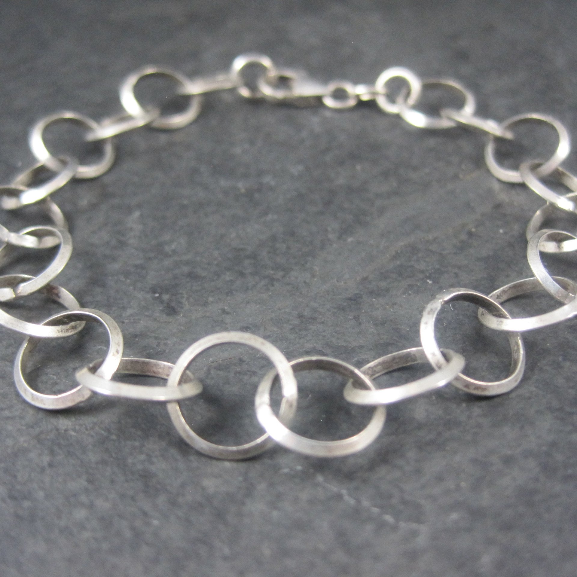 Italian Sterling Circle Link Bracelet 7.5 Inches Vintage Vintage by Reed