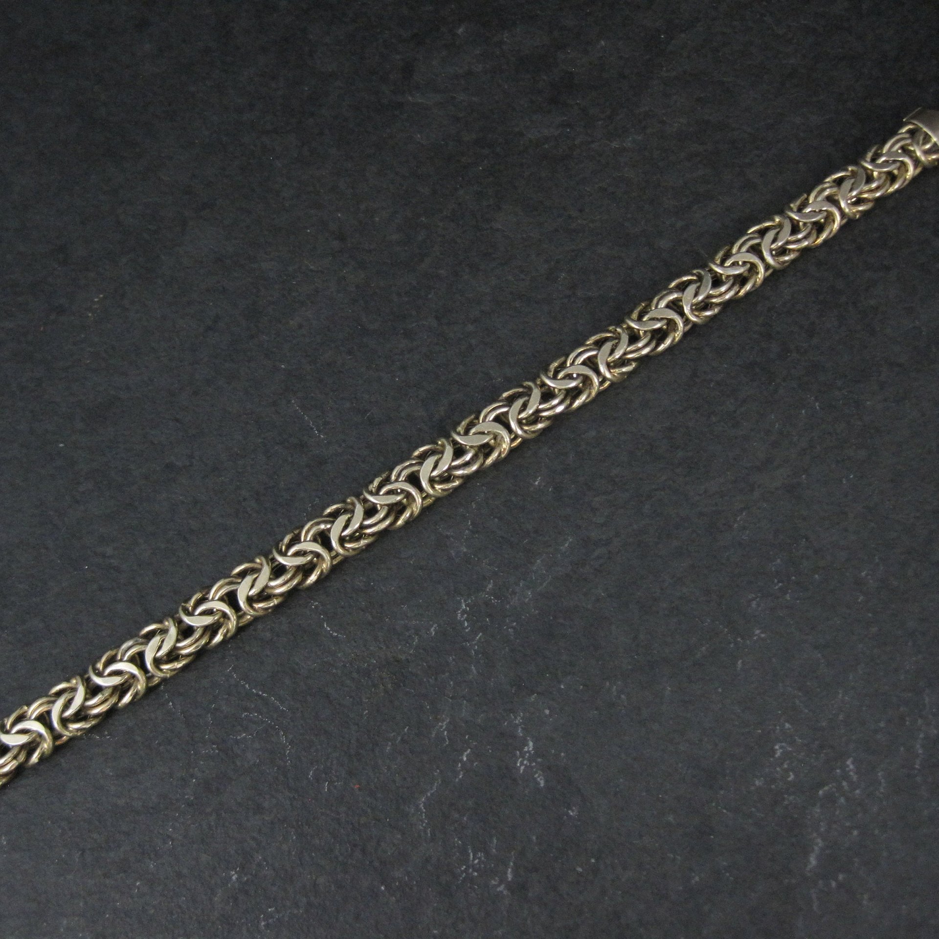 Estate Vermeil Sterling Byzantine Bracelet 8 Inches