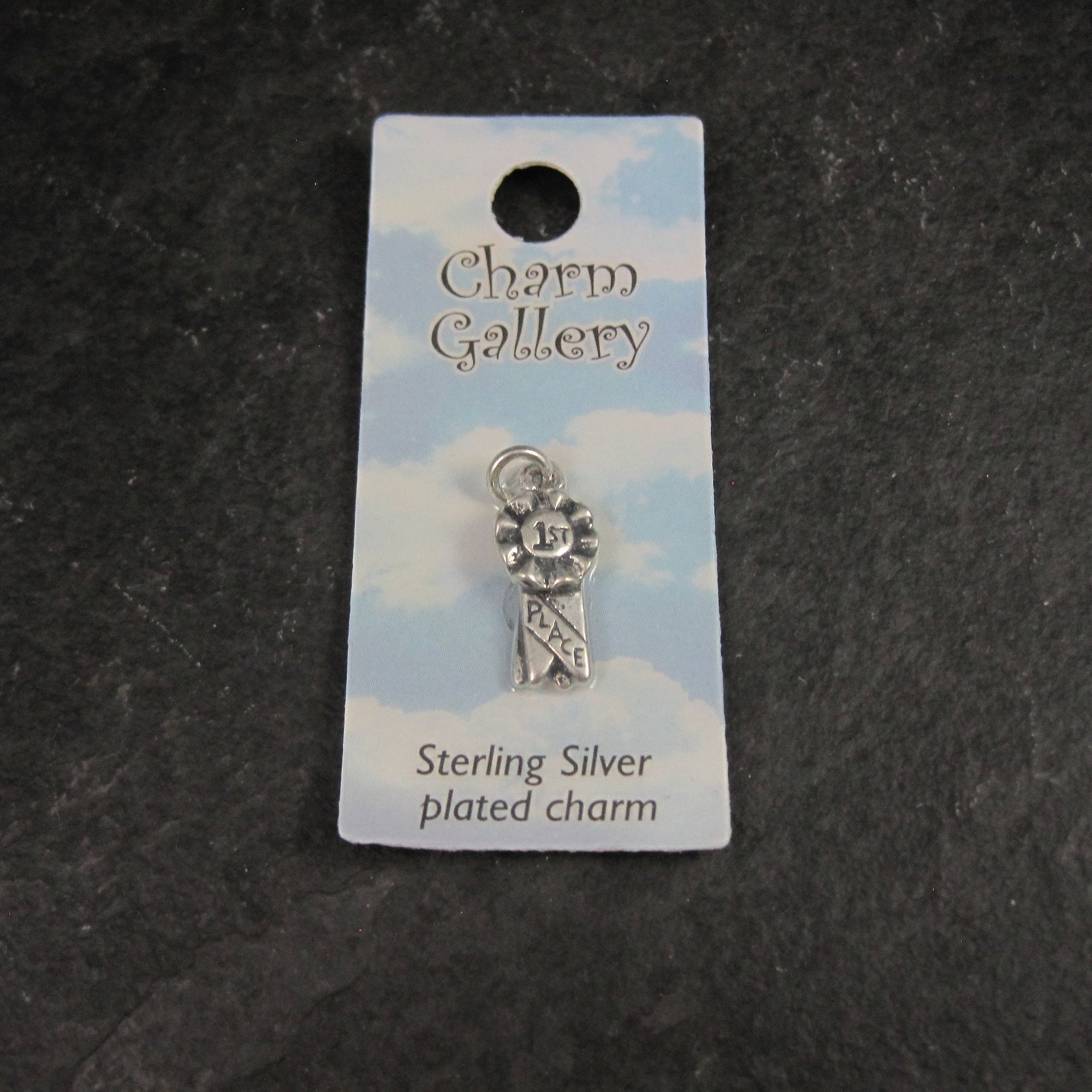 Silver Plated 1st Place Ribbon Charm