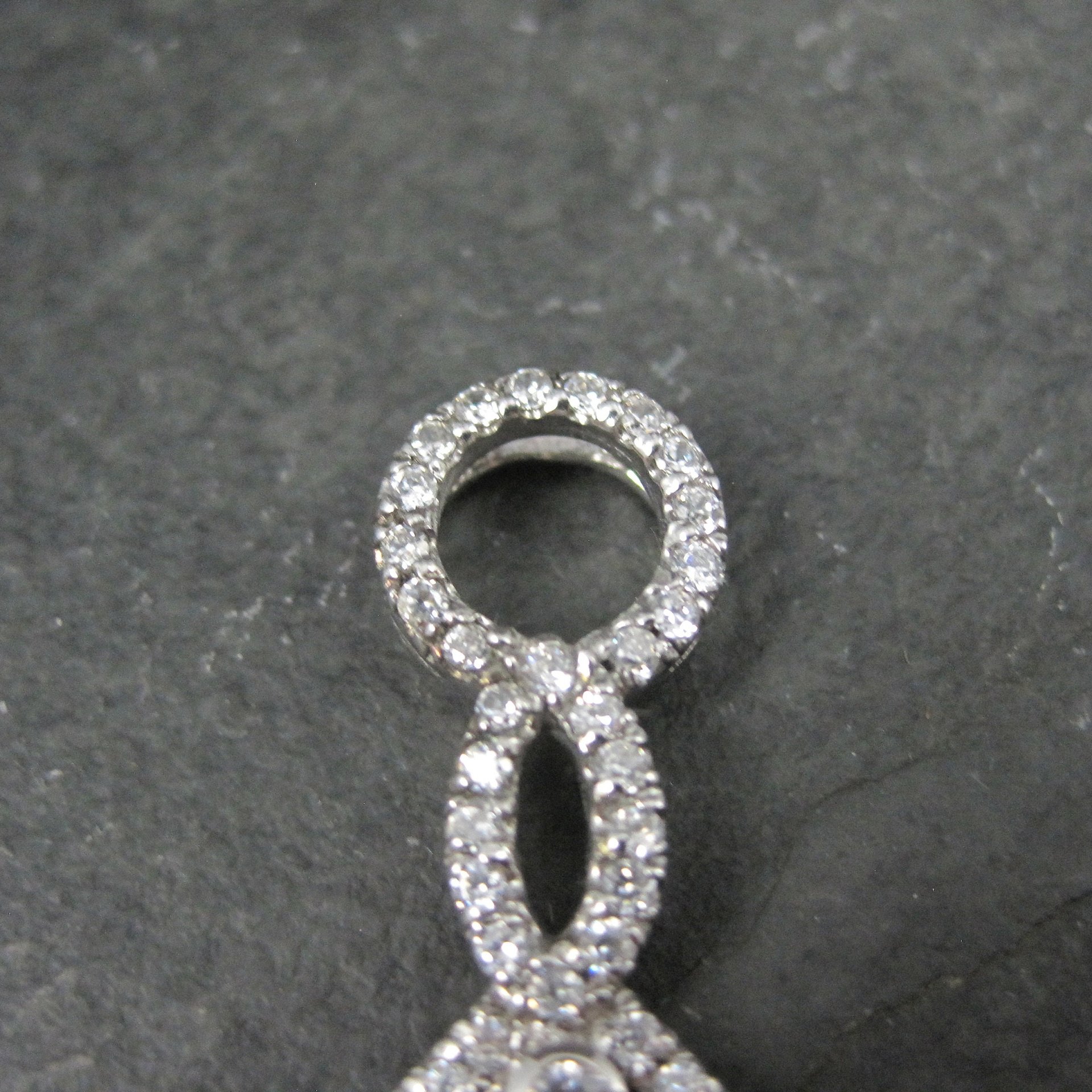 Long Estate 90s Sterling Pink Cz Pendant