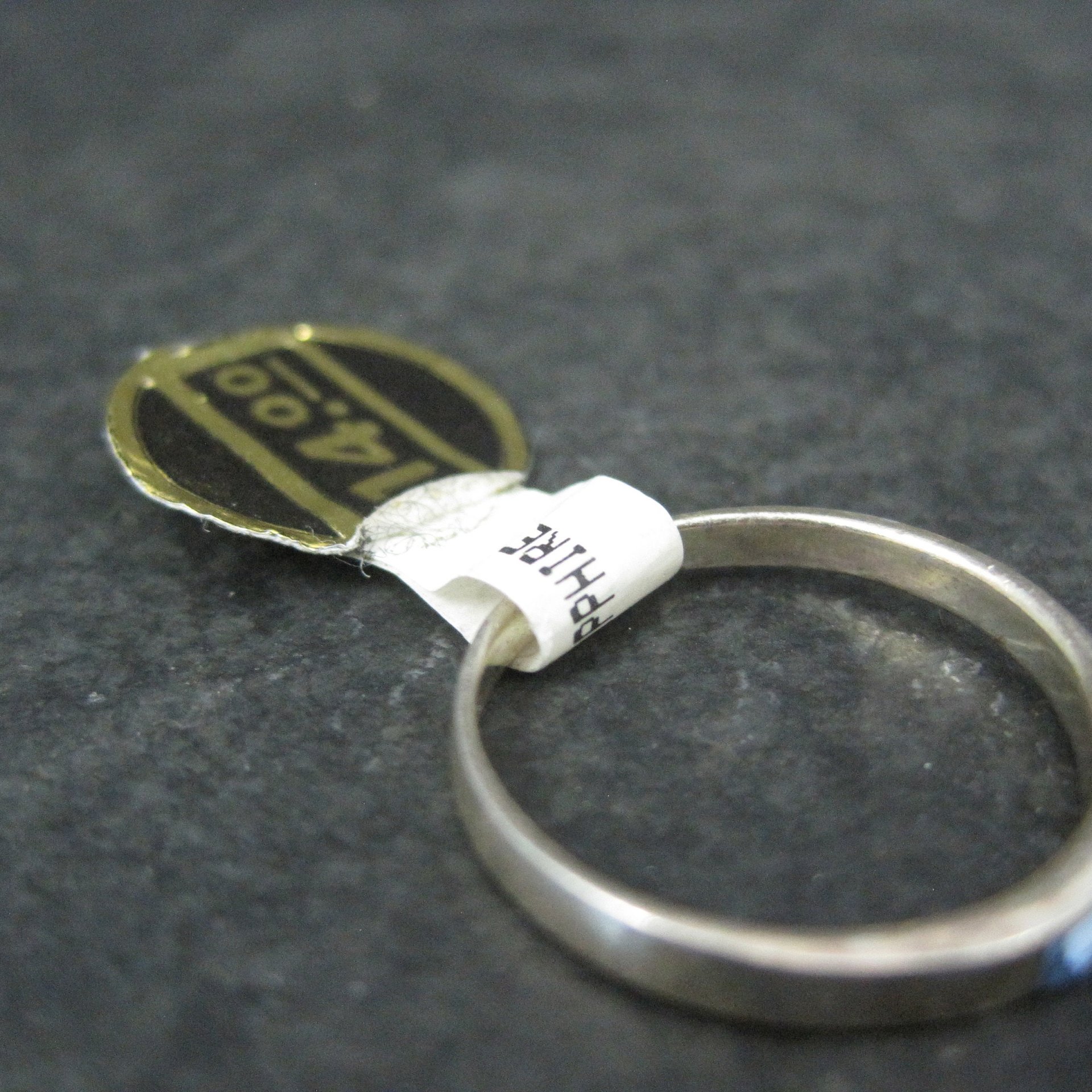 Dainty Sterling Blue Stone Band Ring Size 6 New Old Stock