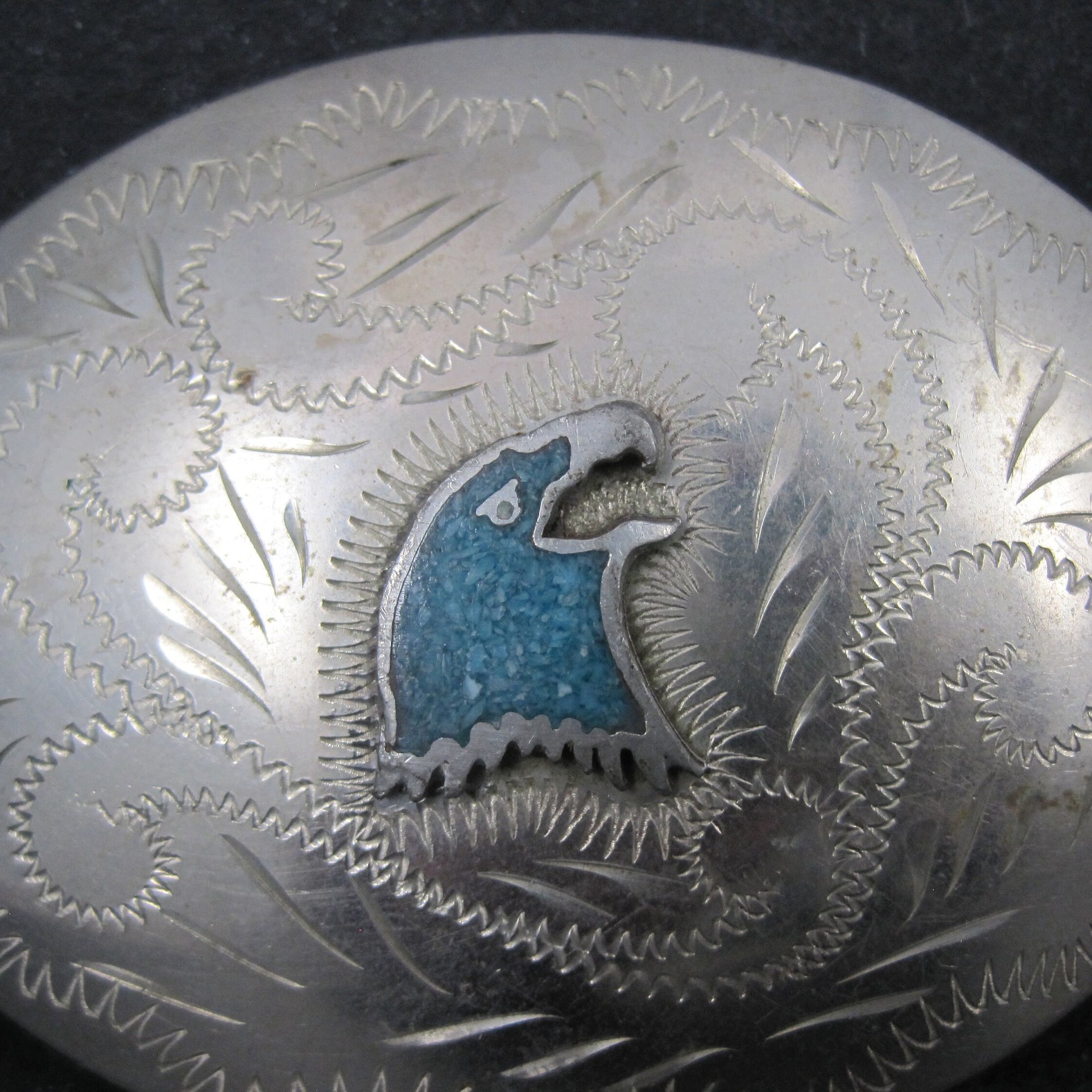 Vintage Southwestern Eagle Head Belt Buckle