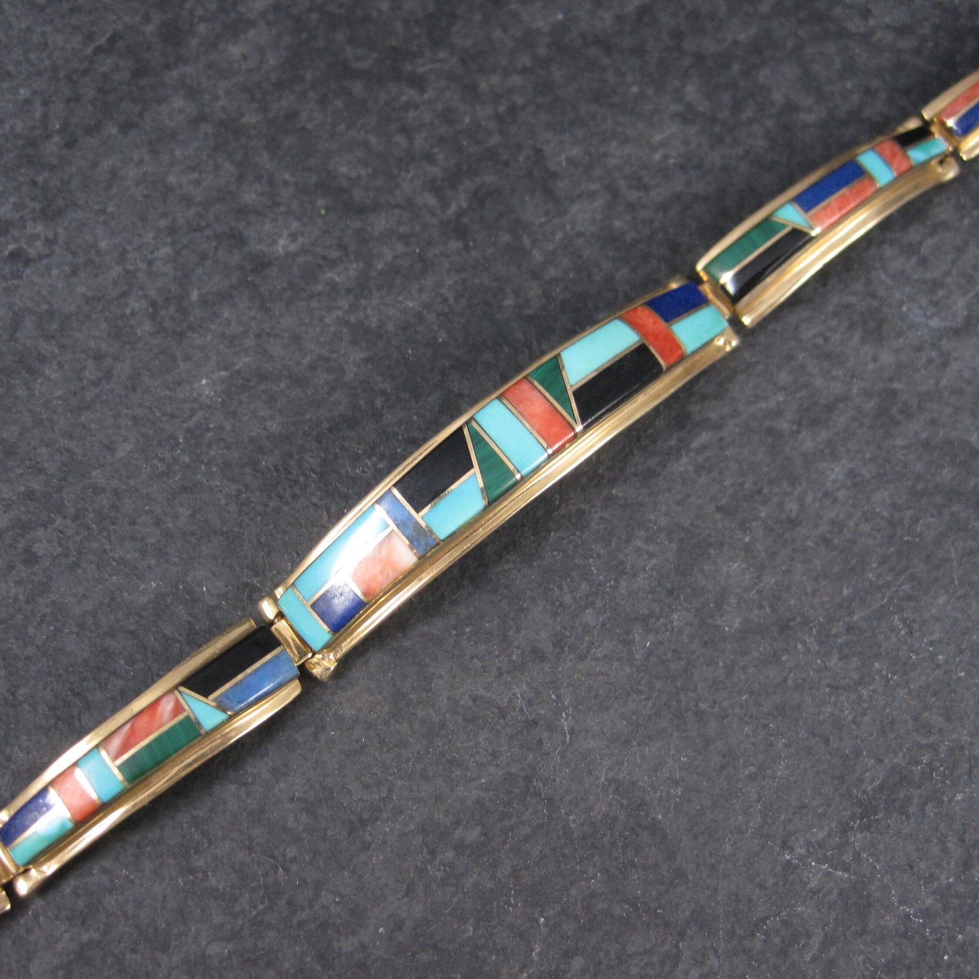 Vintage 14K Inlay Bracelet 8 Inches Cherokee Thomas Barbre