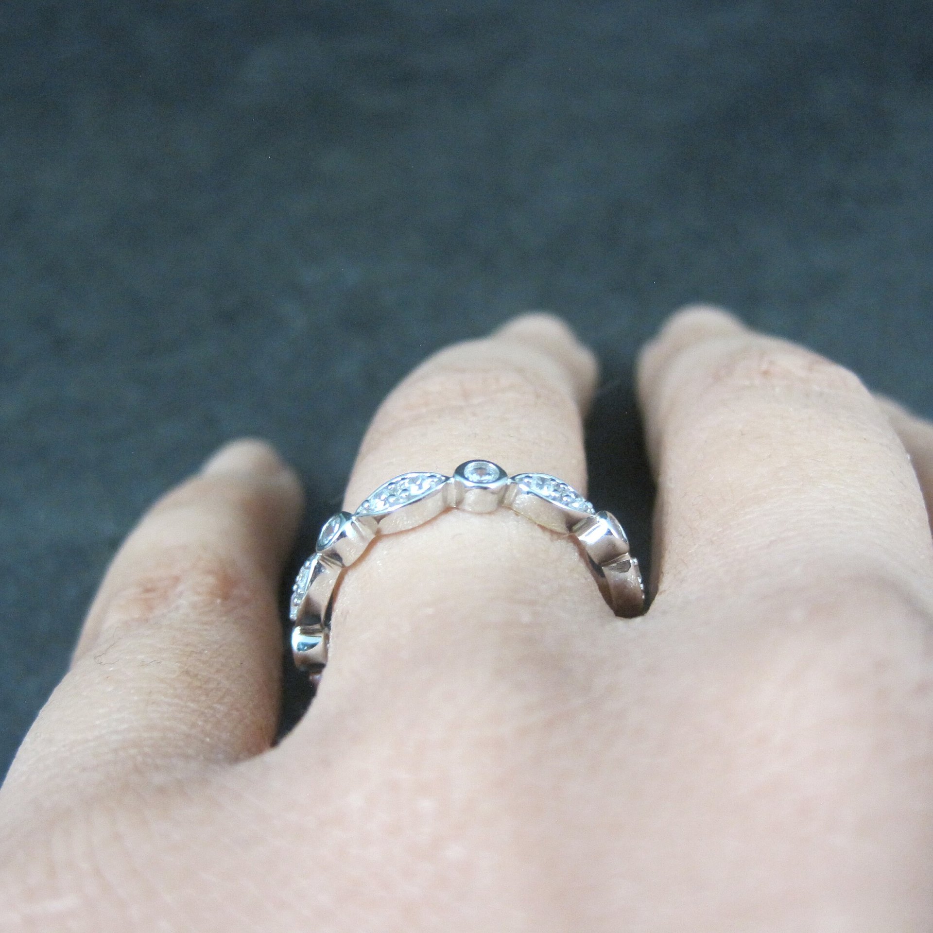 Sterling Silver Cz Eternity Ring Size 7