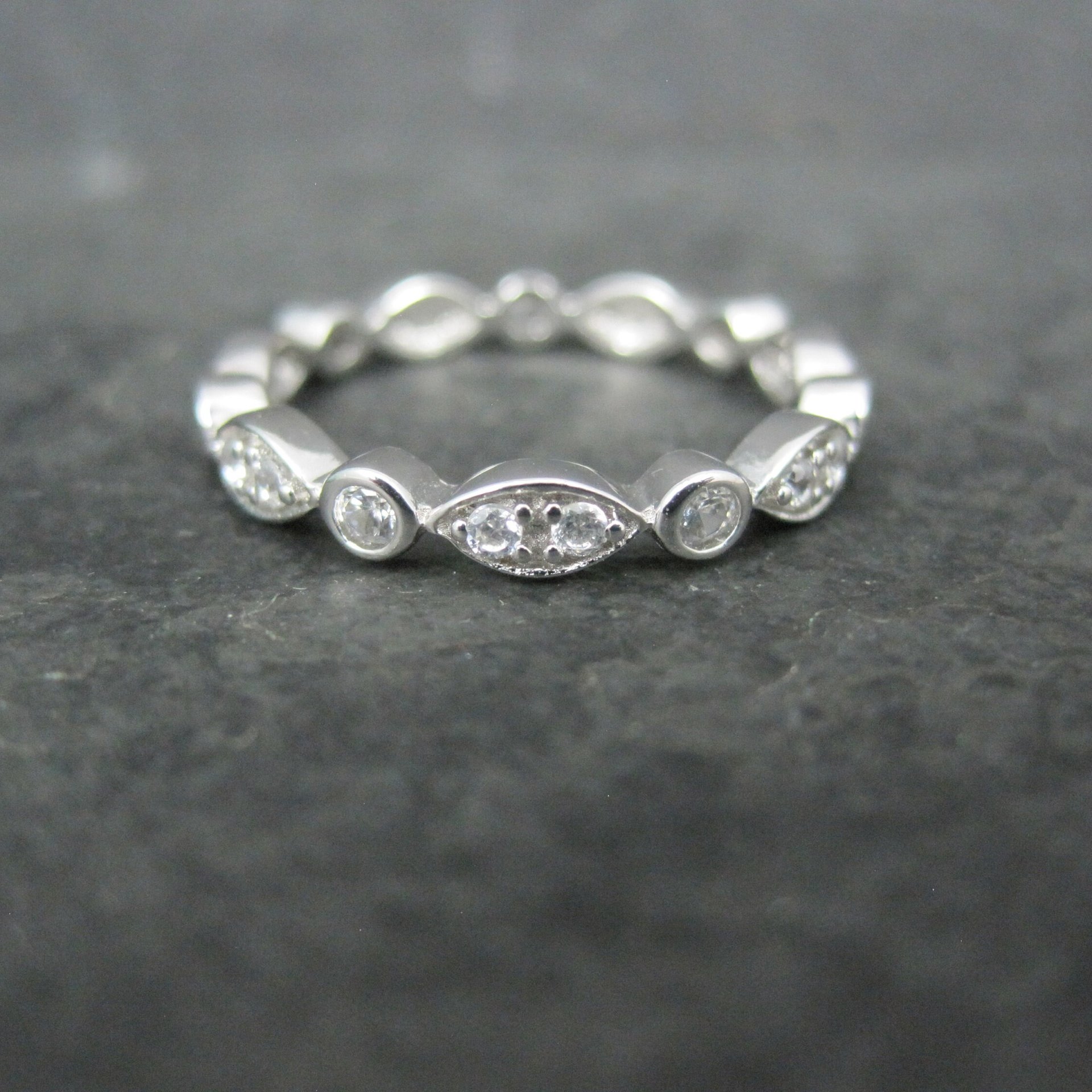 Sterling Silver Cz Eternity Ring Size 7