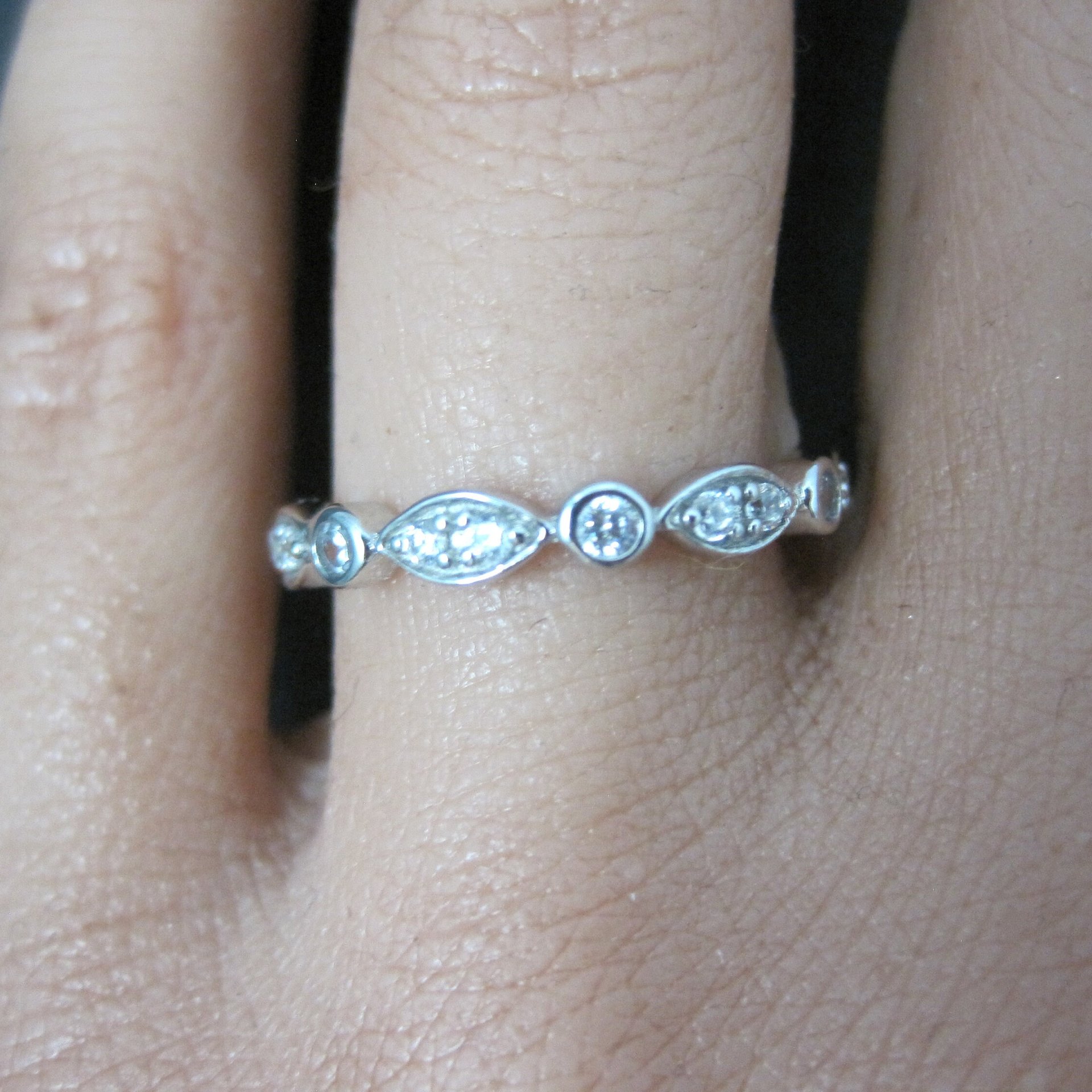 Sterling Silver Cz Eternity Ring Size 7