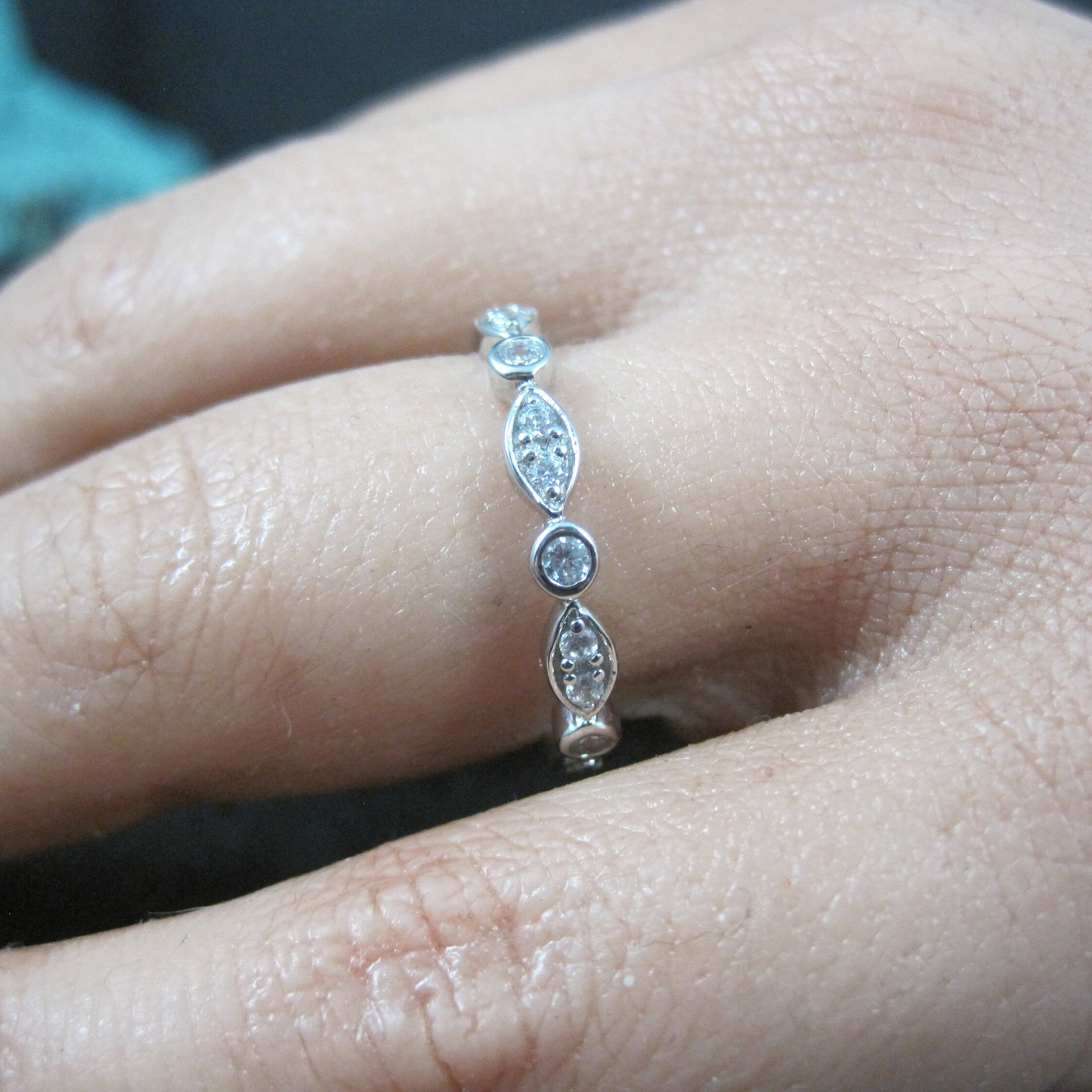 Sterling Silver Cz Eternity Ring Size 7