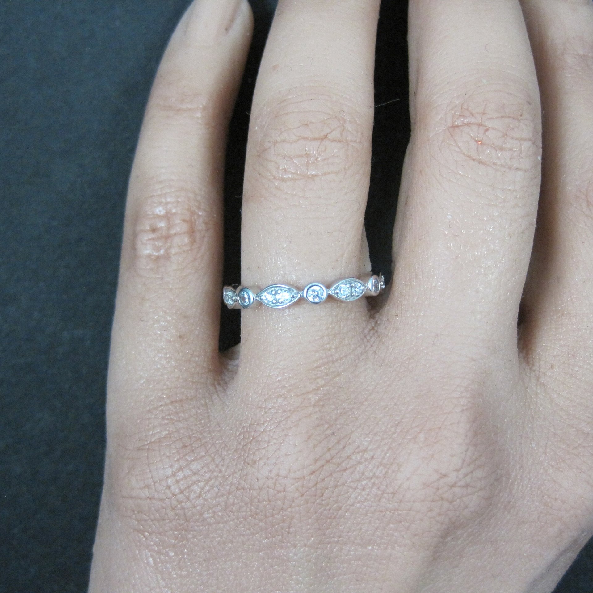 Sterling Silver Cz Eternity Ring Size 7