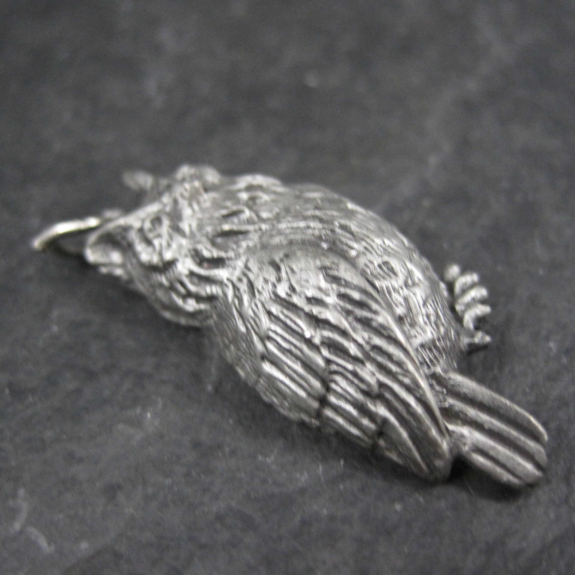 Vintage Pewter Owl Pendant Charm
