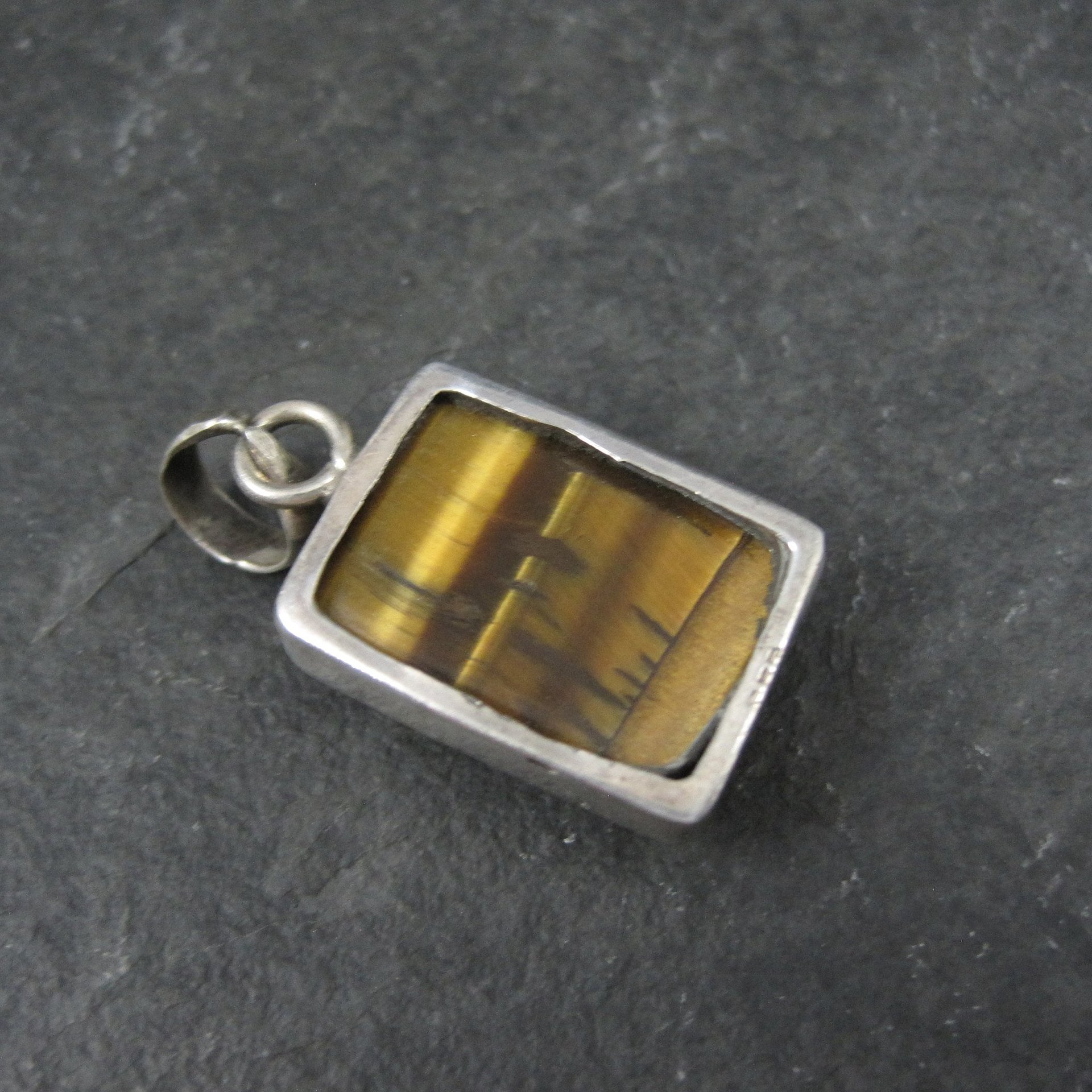 Vintage Sterling Tigers Eye Pendant