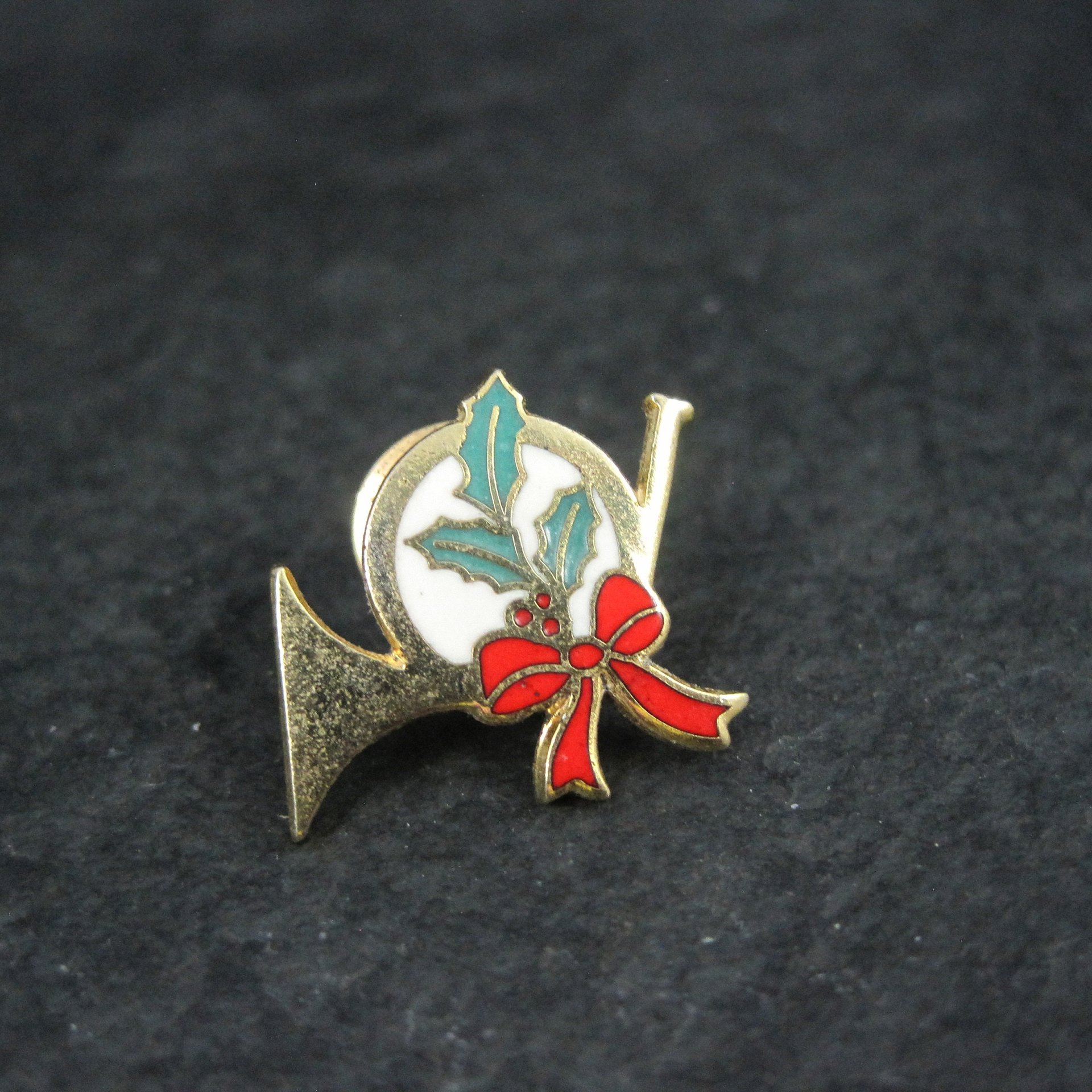 Vintage Hallmark Christmas Horn Trumpet Pin