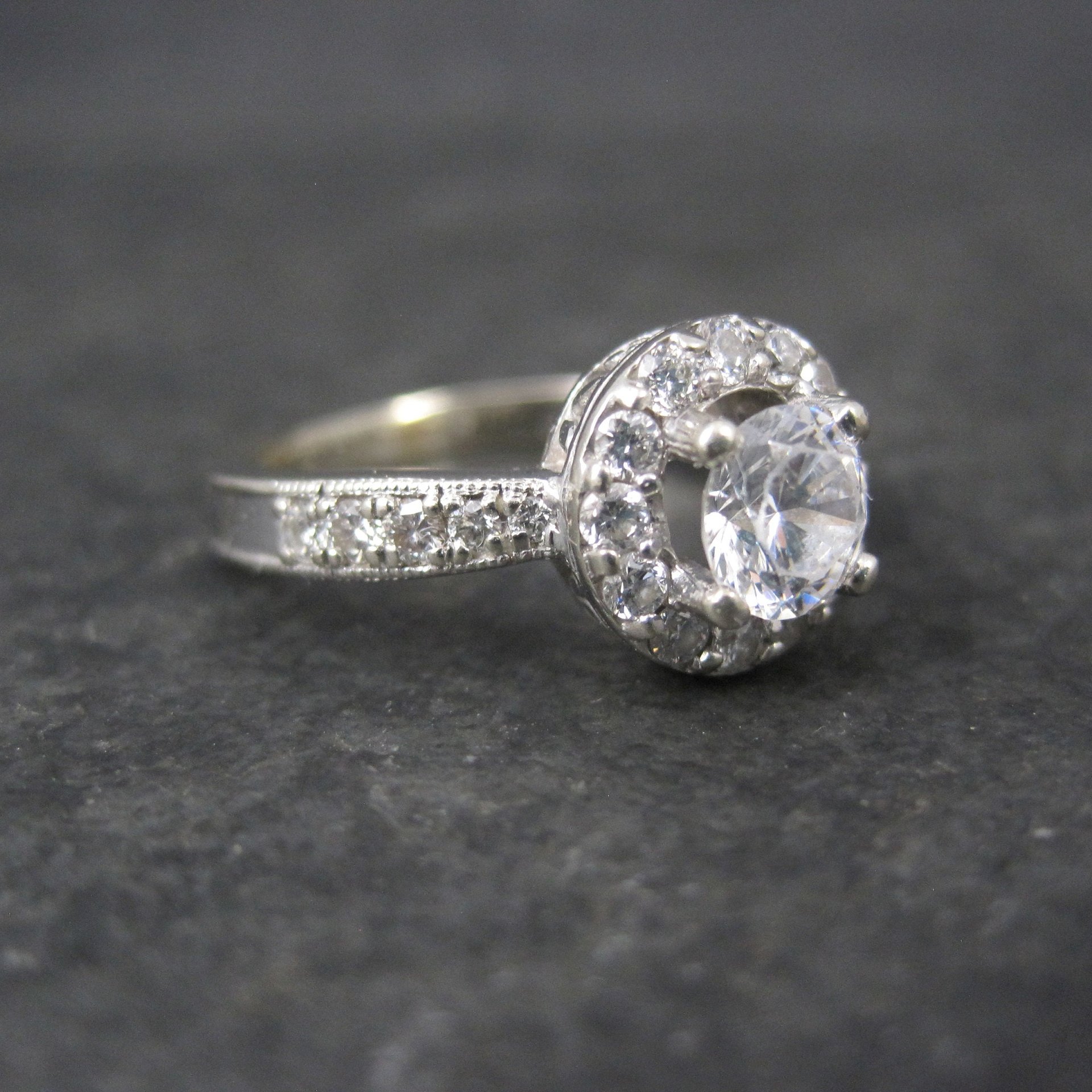 14K Diamond Halo Engagement Ring Size 5.5 Finelli
