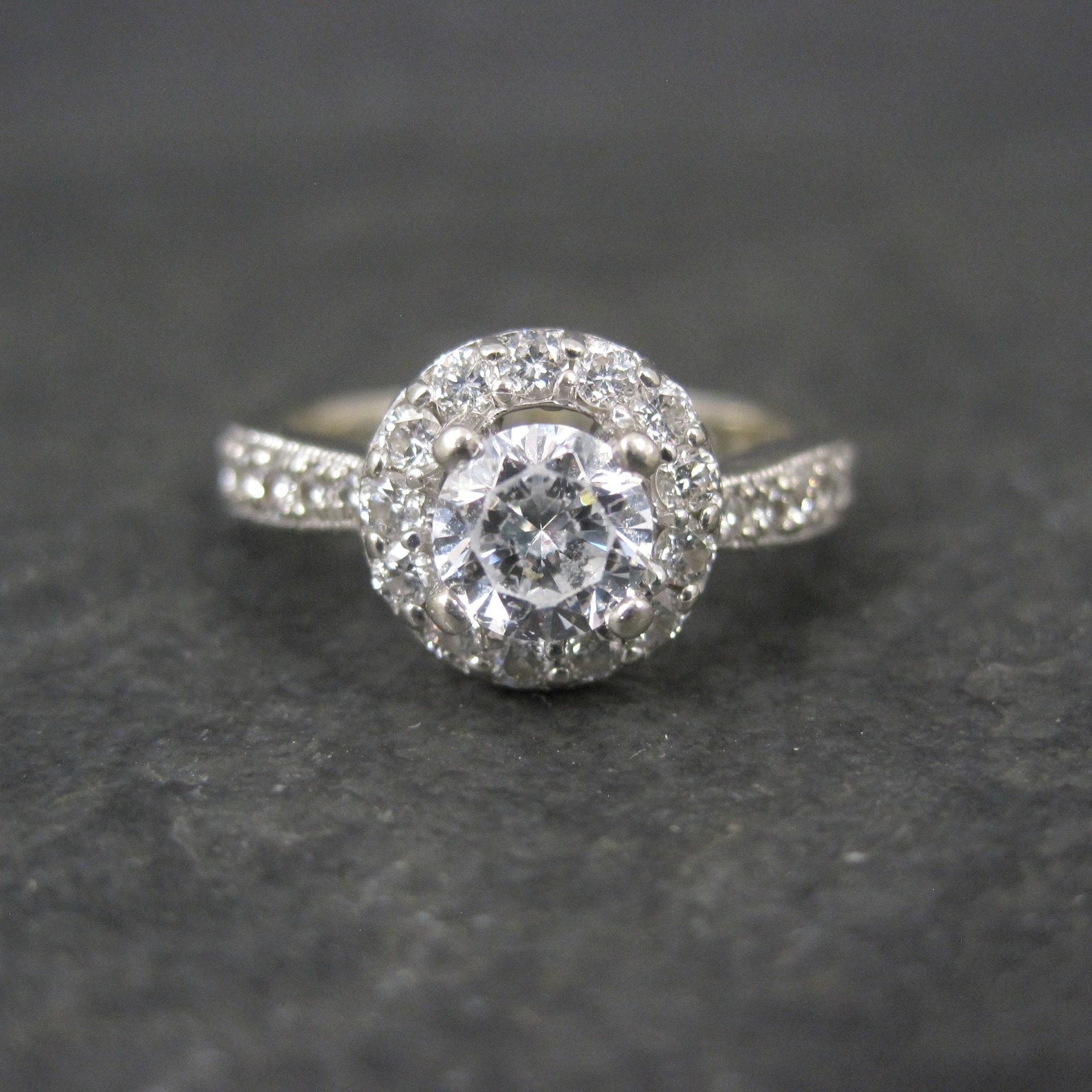 14K Diamond Halo Engagement Ring Size 5.5 Finelli