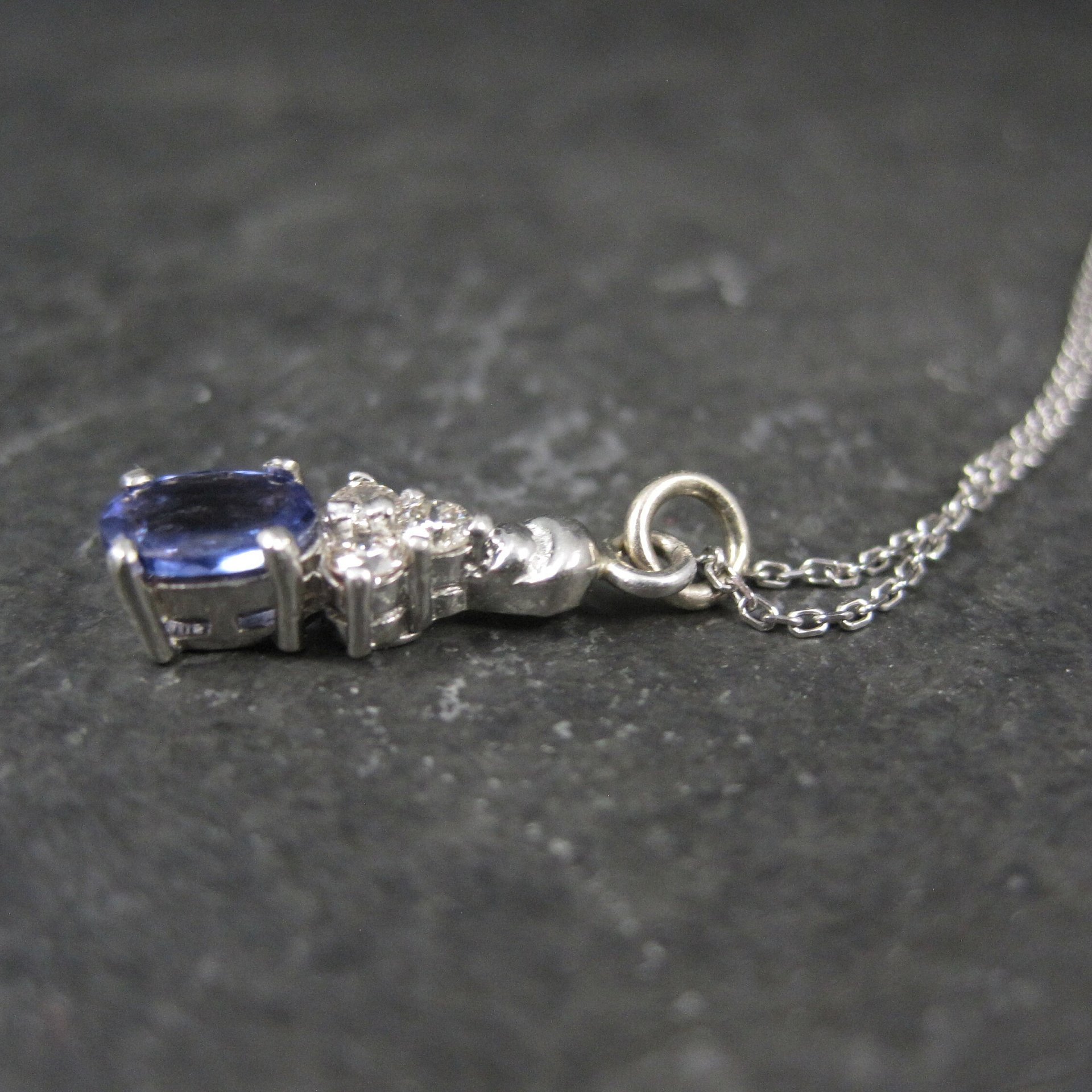 Dainty 14K Tanzanite Diamond Pendant Necklace Levian