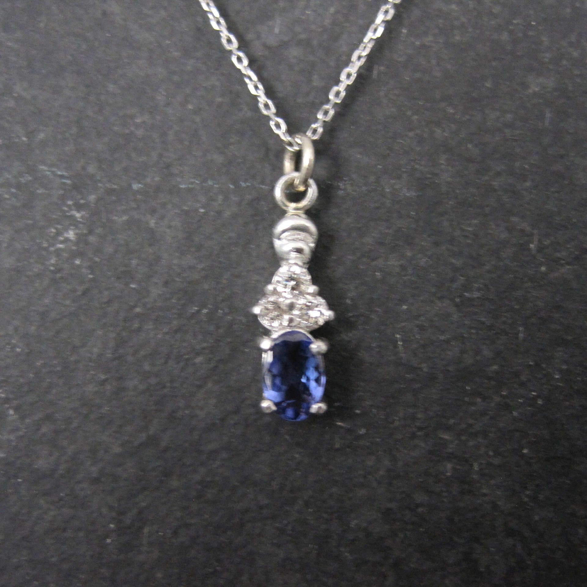 Dainty 14K Tanzanite Diamond Pendant Necklace Levian