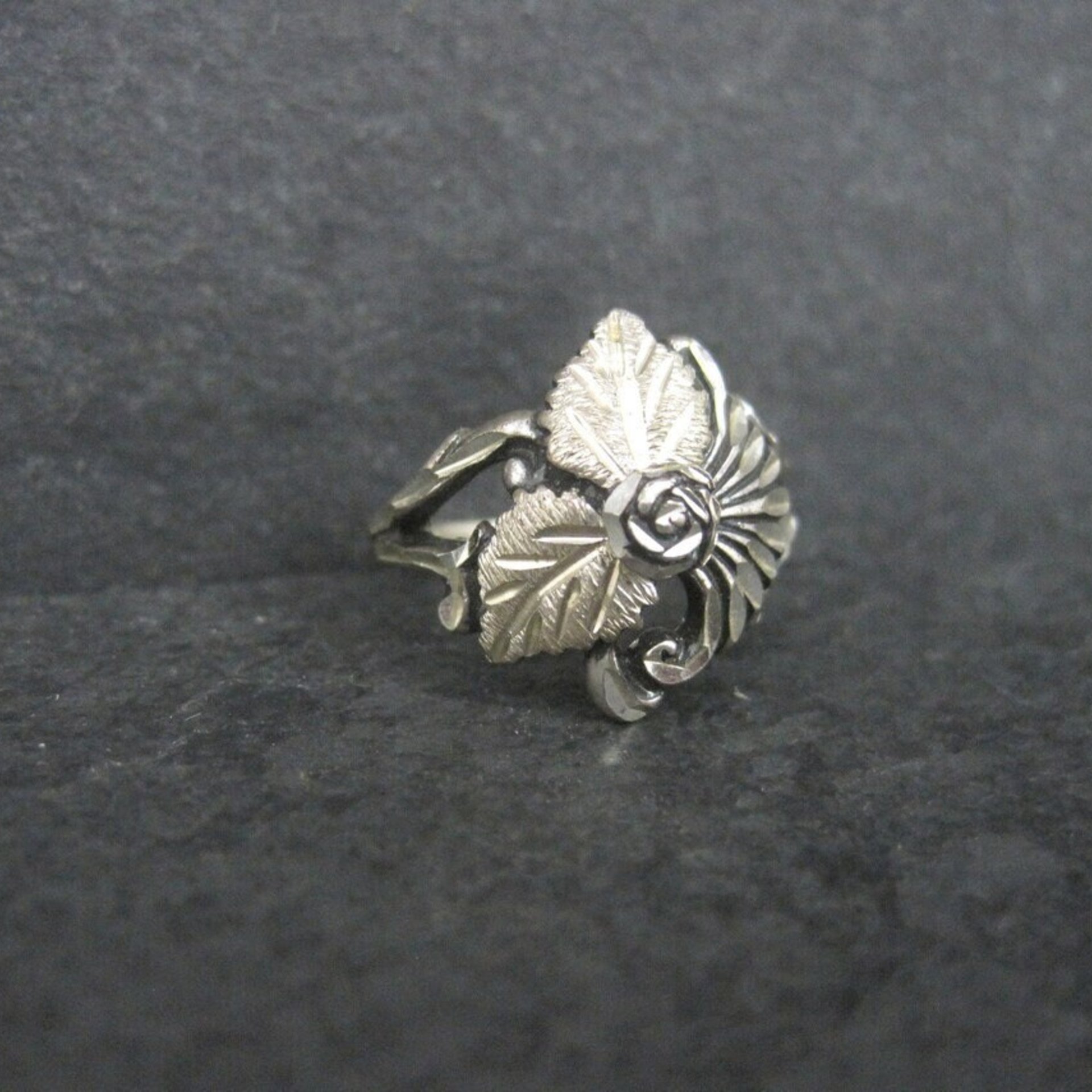 Vintage Black Hills Silver Rose Ring Sizes 4 and 5 Available