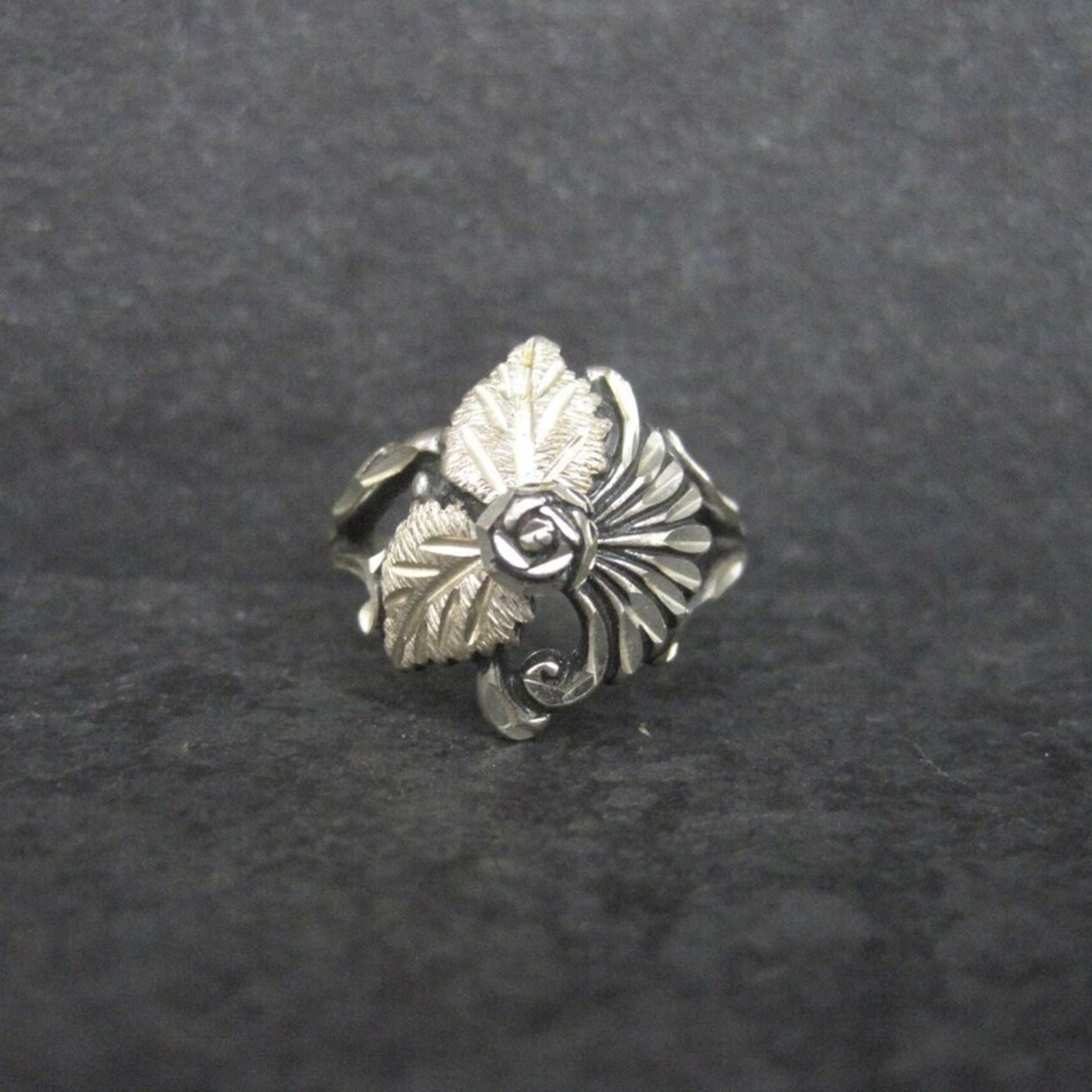 Vintage Black Hills Silver Rose Ring Sizes 4 and 5 Available