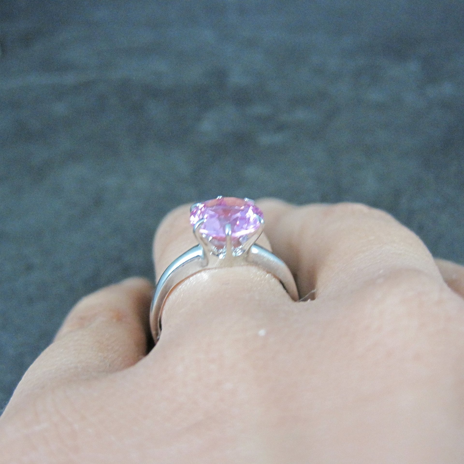 Vintage Sterling Pink Sapphire Solitaire Ring Old New Stock Multiple Sizes Uncas