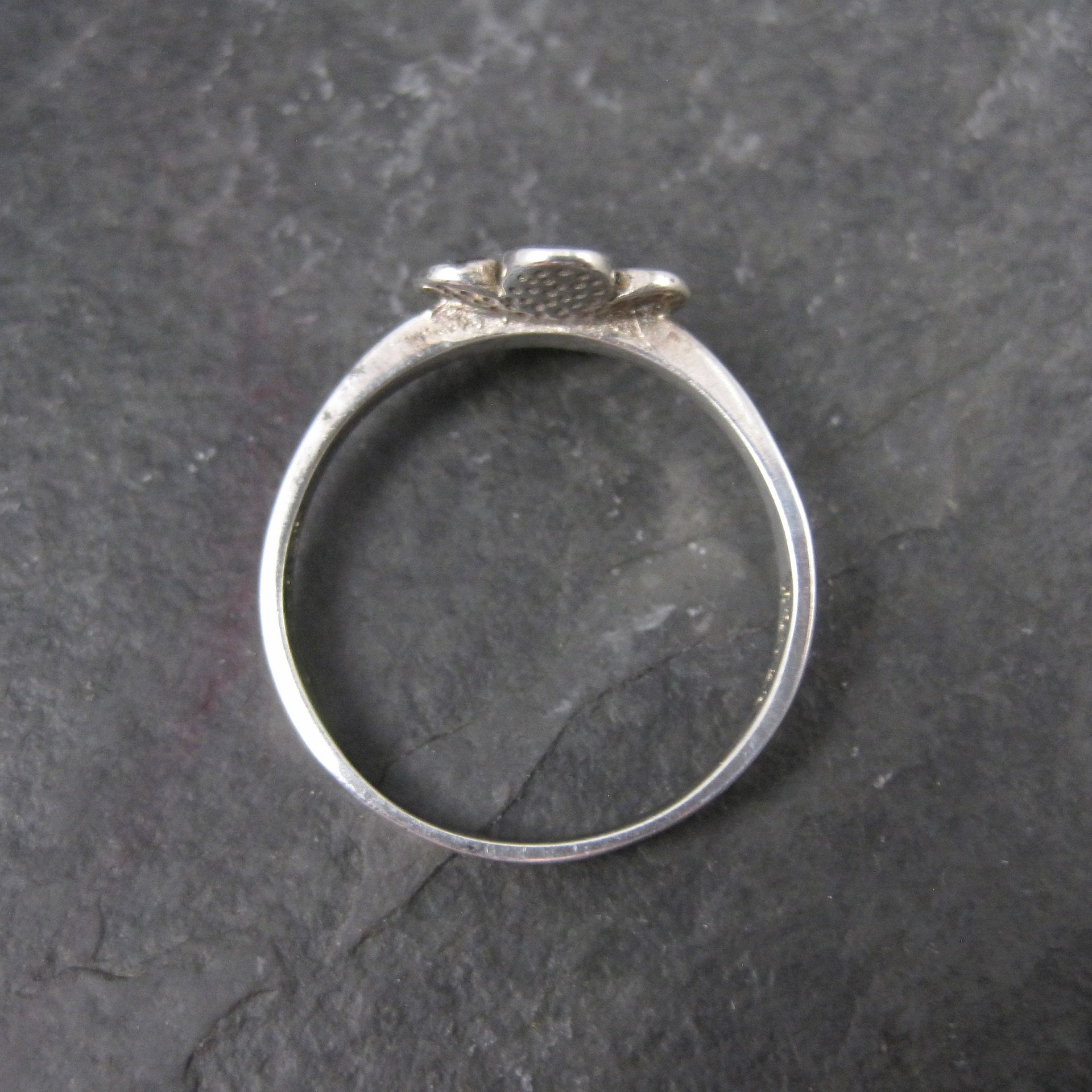 Dainty Italian Sterling Silver Flower Ring New Old Stock 1990s Multiple Sizes Available